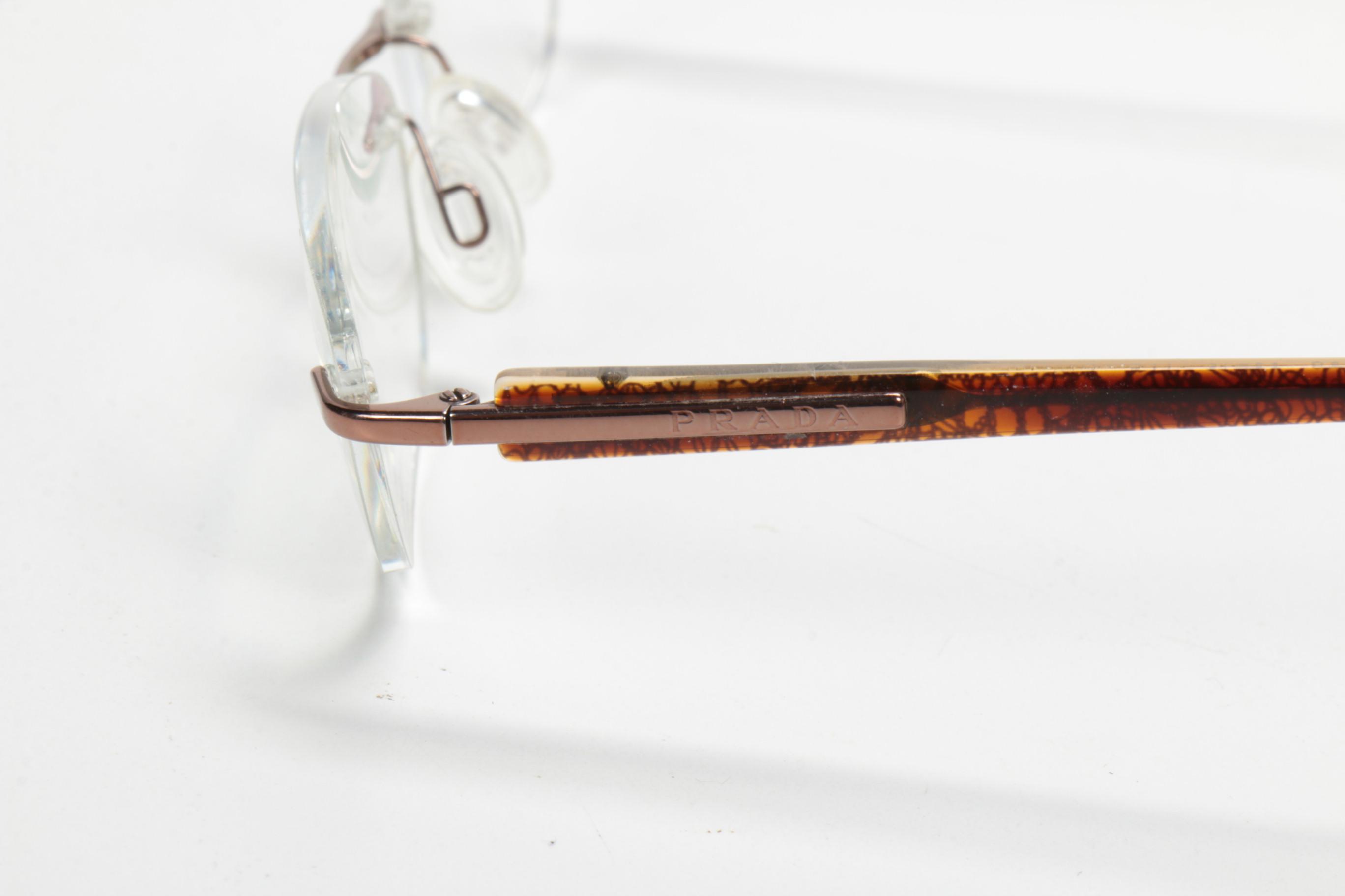 Prada Rimless and Acetate Prescription Eyeglasses