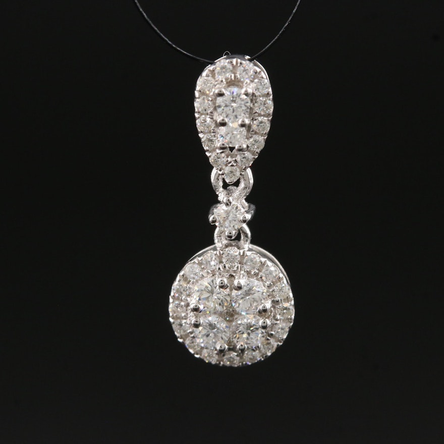 14K Diamond Cluster Pendant