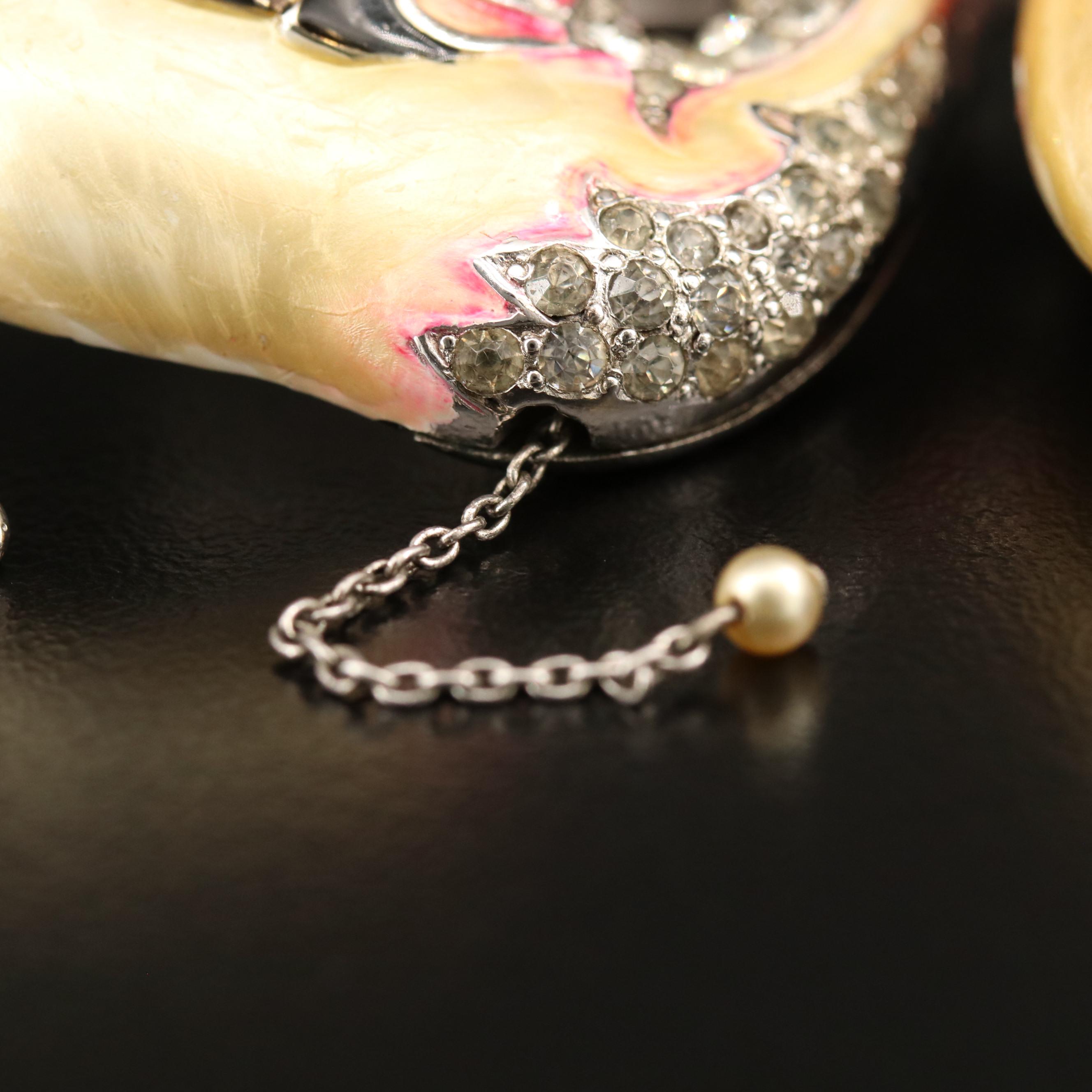 Early 1940s Marcel Boucher Articulated Pelican Brooch with Rhinestones