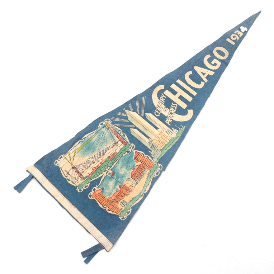 Chicago "Century of Progress" Felt Pennant, 1934