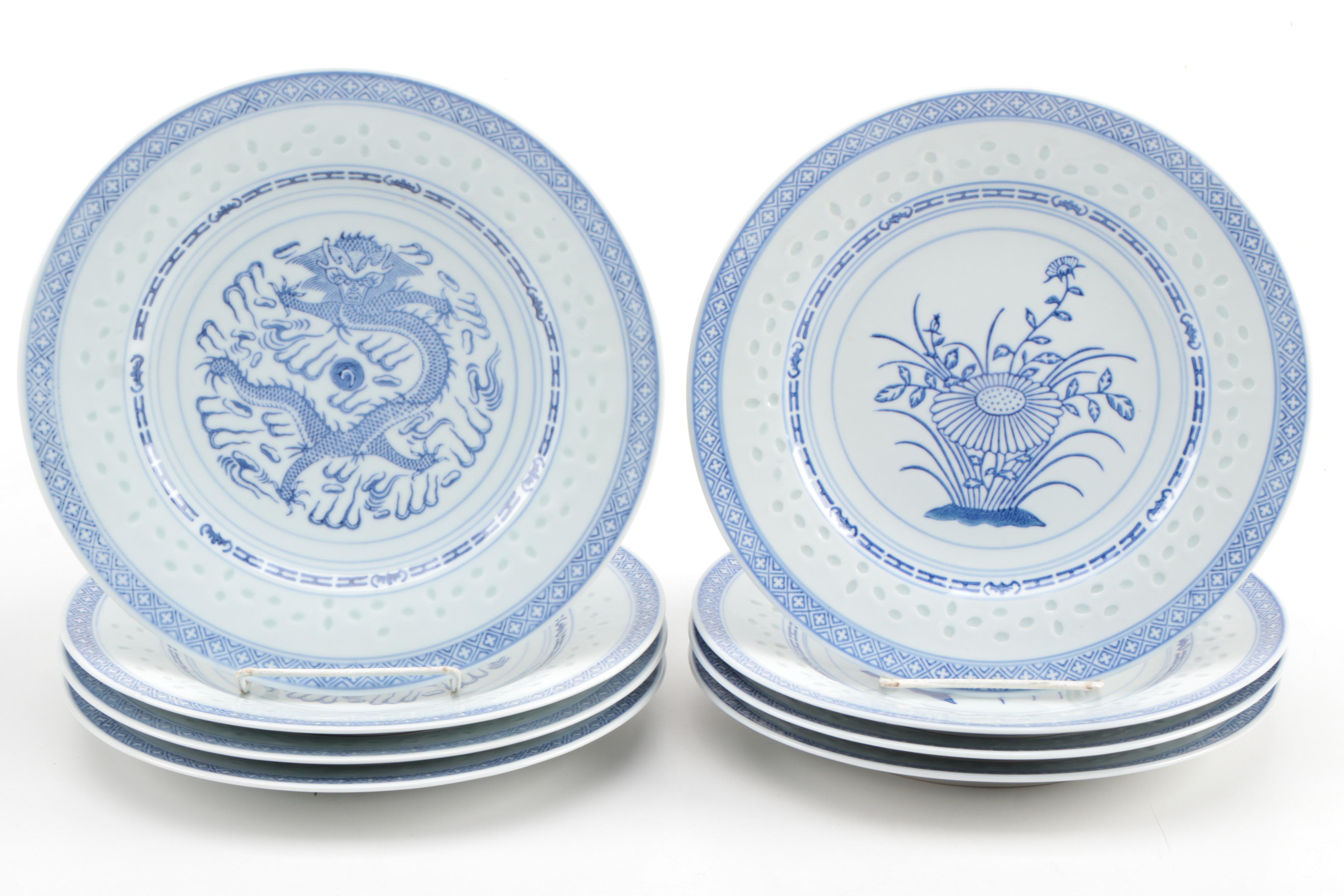 Tienshan "Rice Flower" and Other Rice Grain Porcelain Dinnerware, Late 20th C.