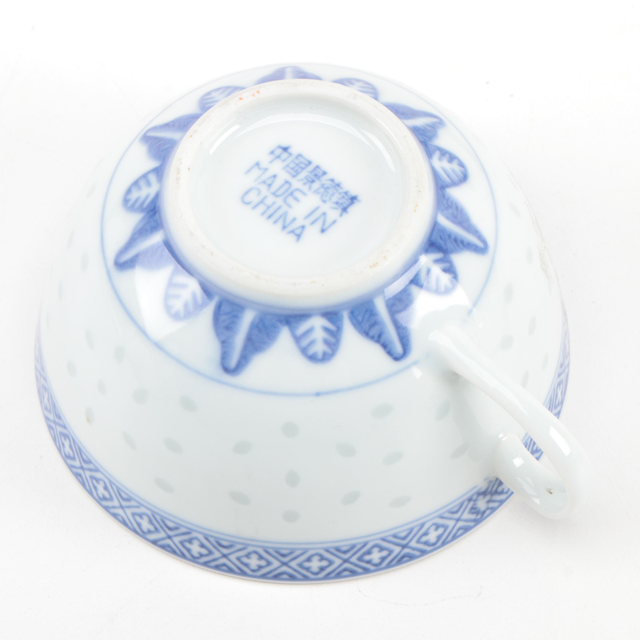 Tienshan "Rice Flower" and Other Rice Grain Porcelain Dinnerware, Late 20th C.