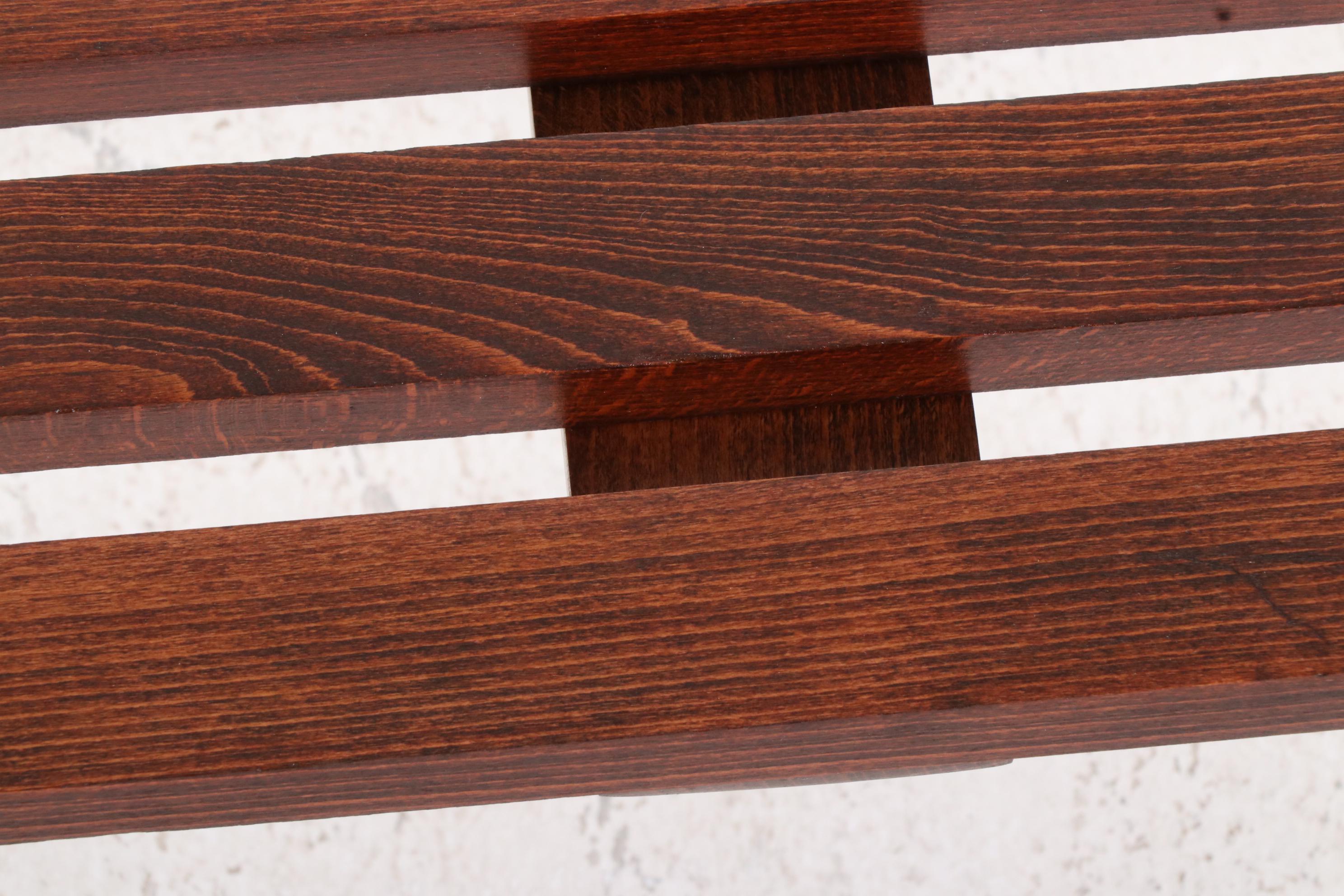 Mid Century Modern Wood Slat Bench in the Style of George Nelson