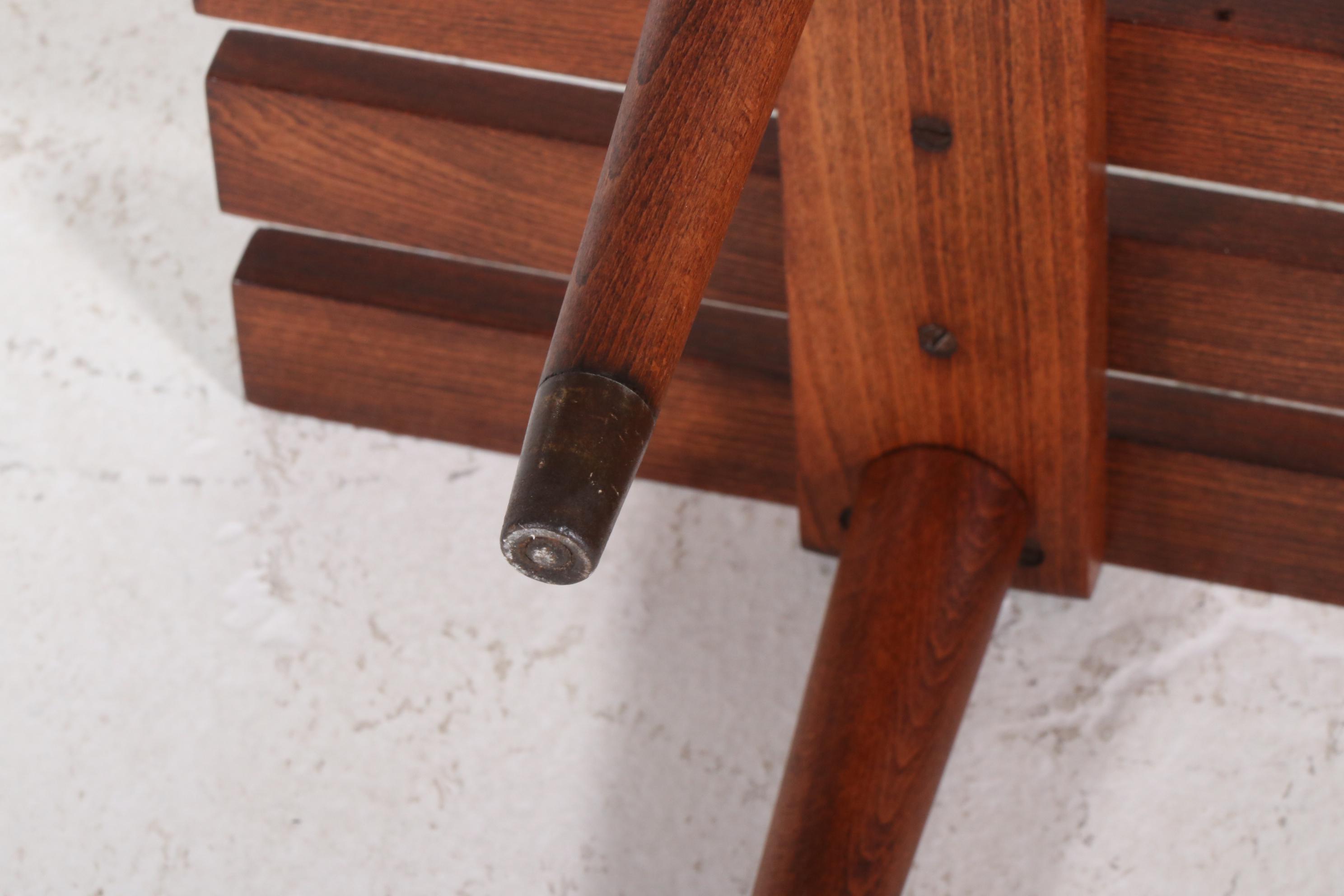 Mid Century Modern Wood Slat Bench in the Style of George Nelson