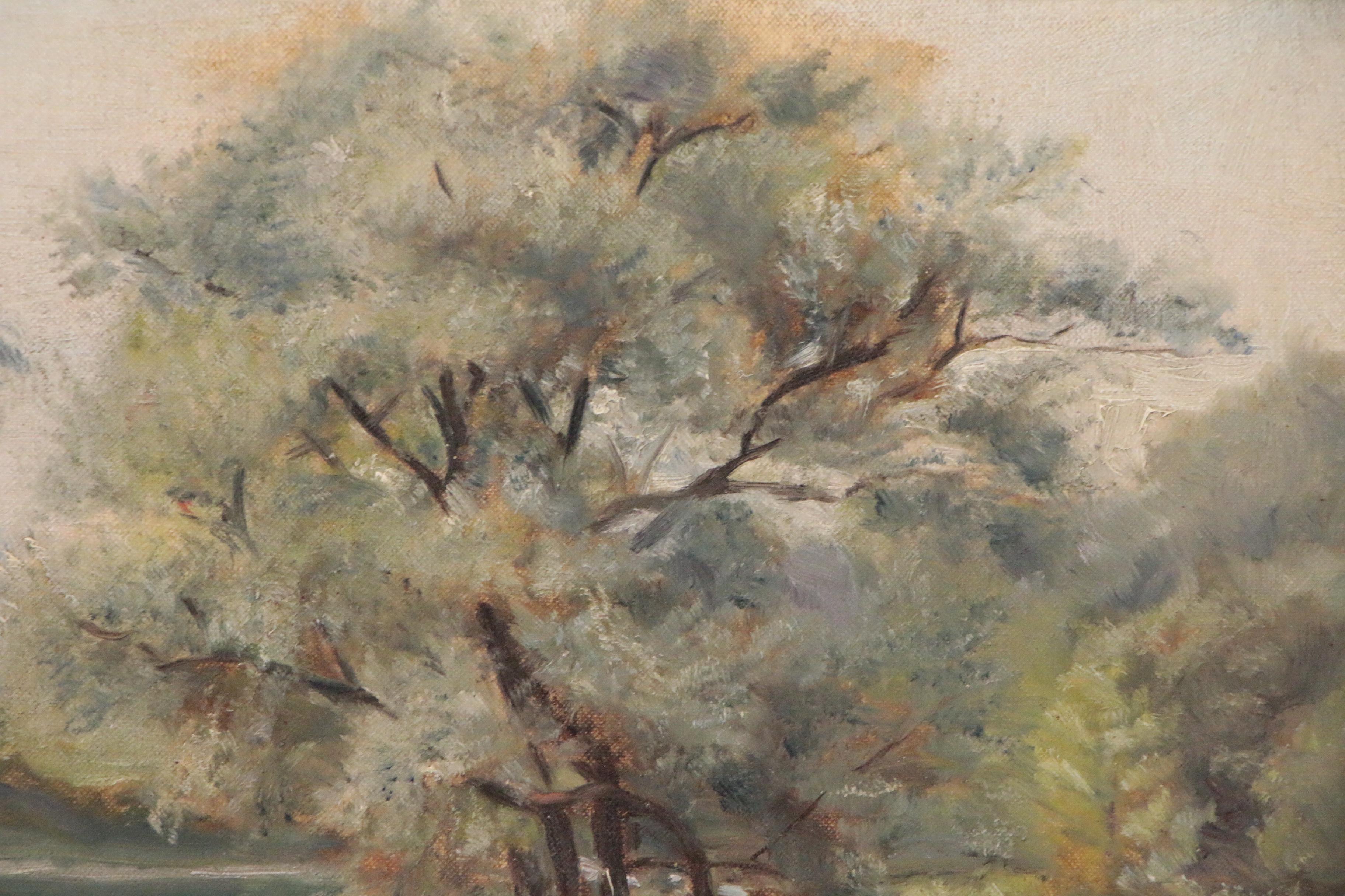 William Bruckner Landscape Oil Painting "Garfield Park, Chicago"