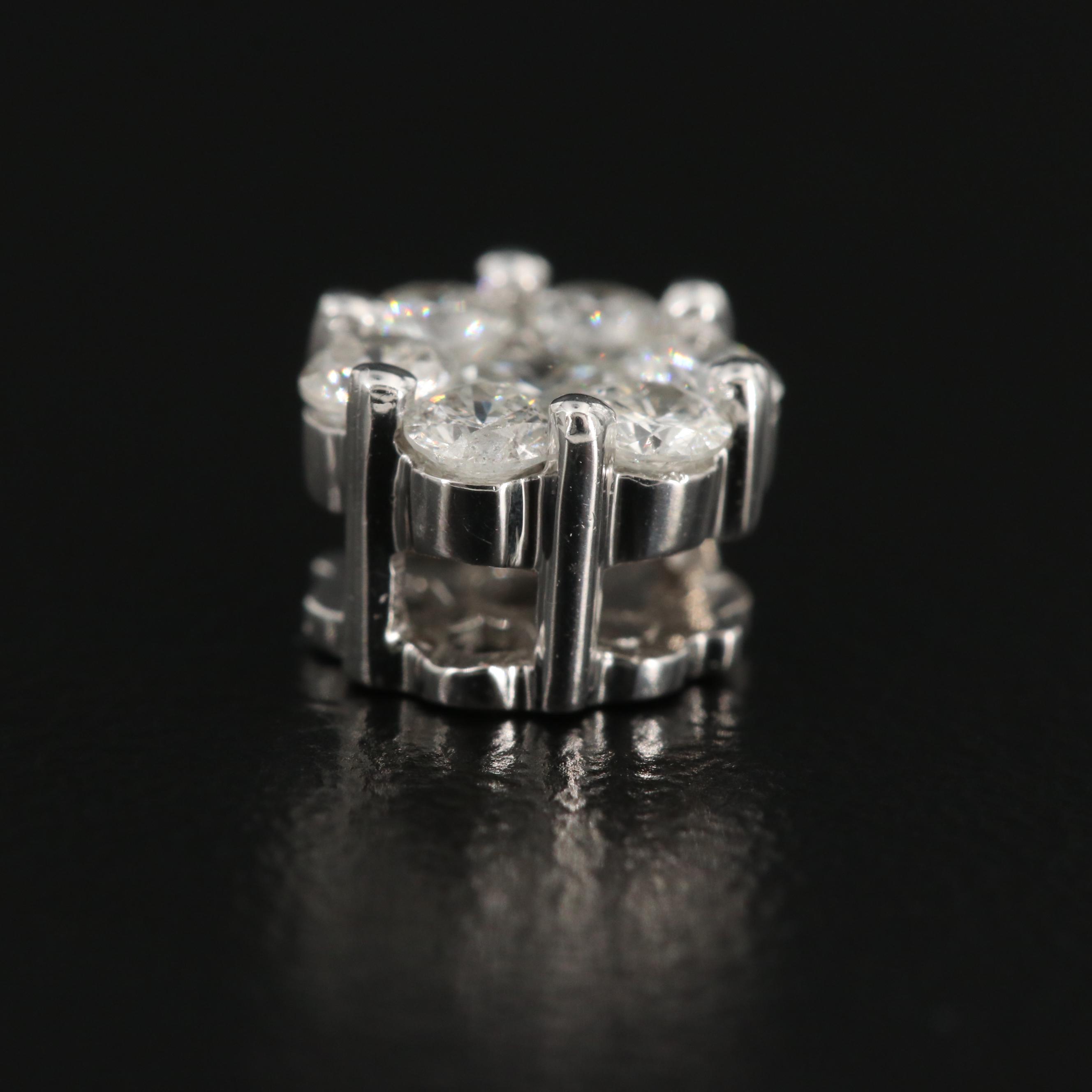 14K Diamond Cluster Pendant