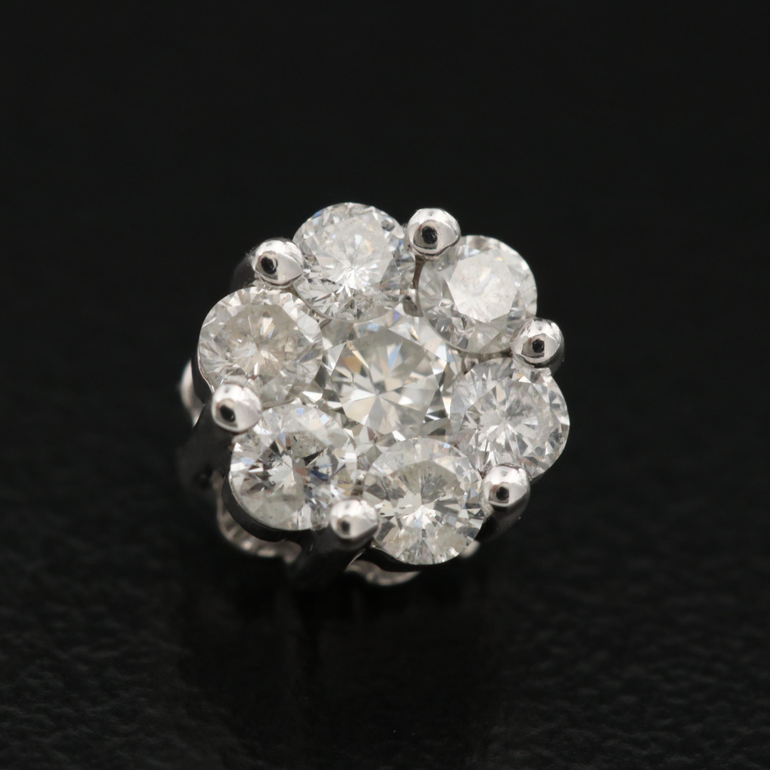 14K Diamond Cluster Pendant