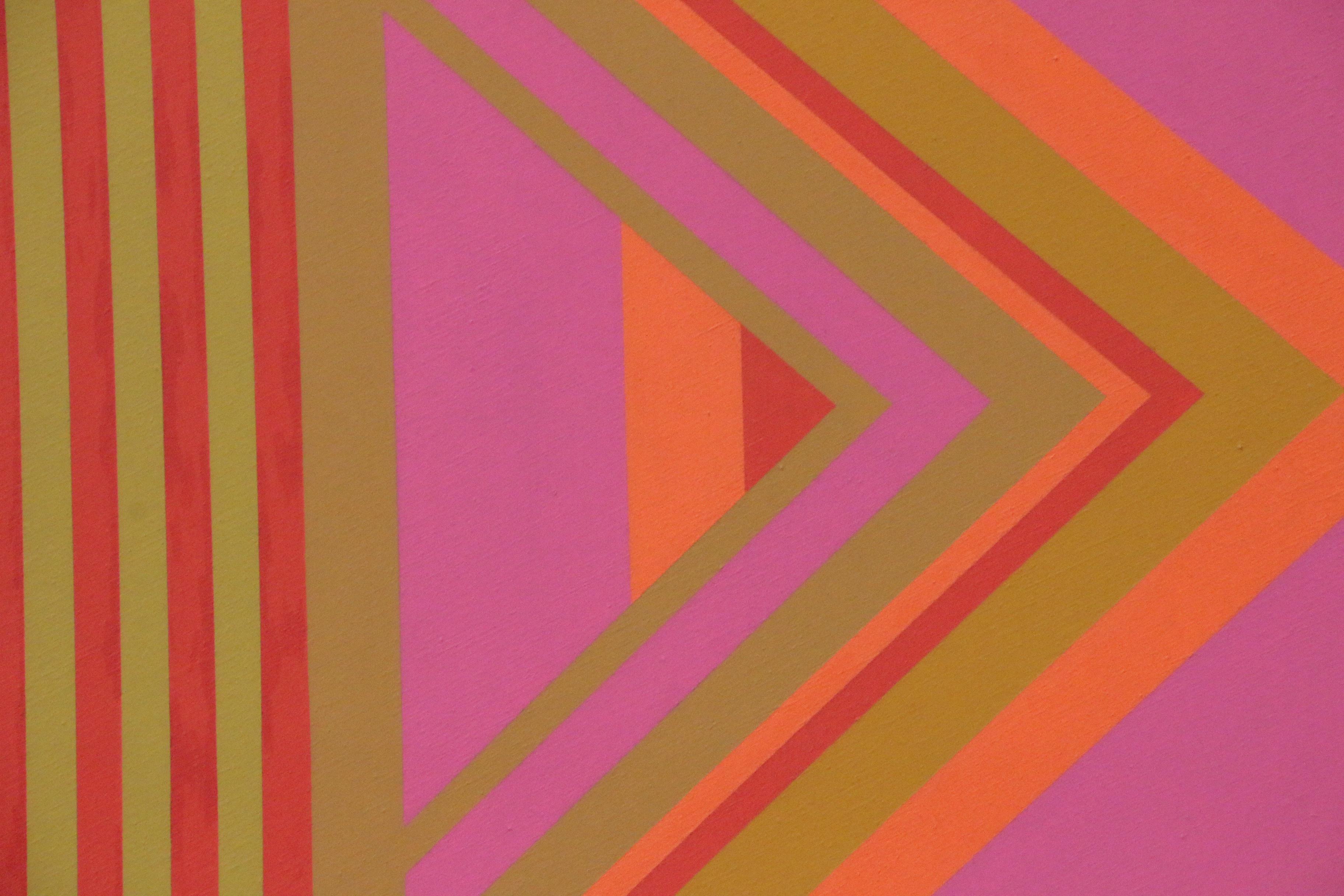 Walter Stomps Geometric Color Field Acrylic Painting, Late 20th Century