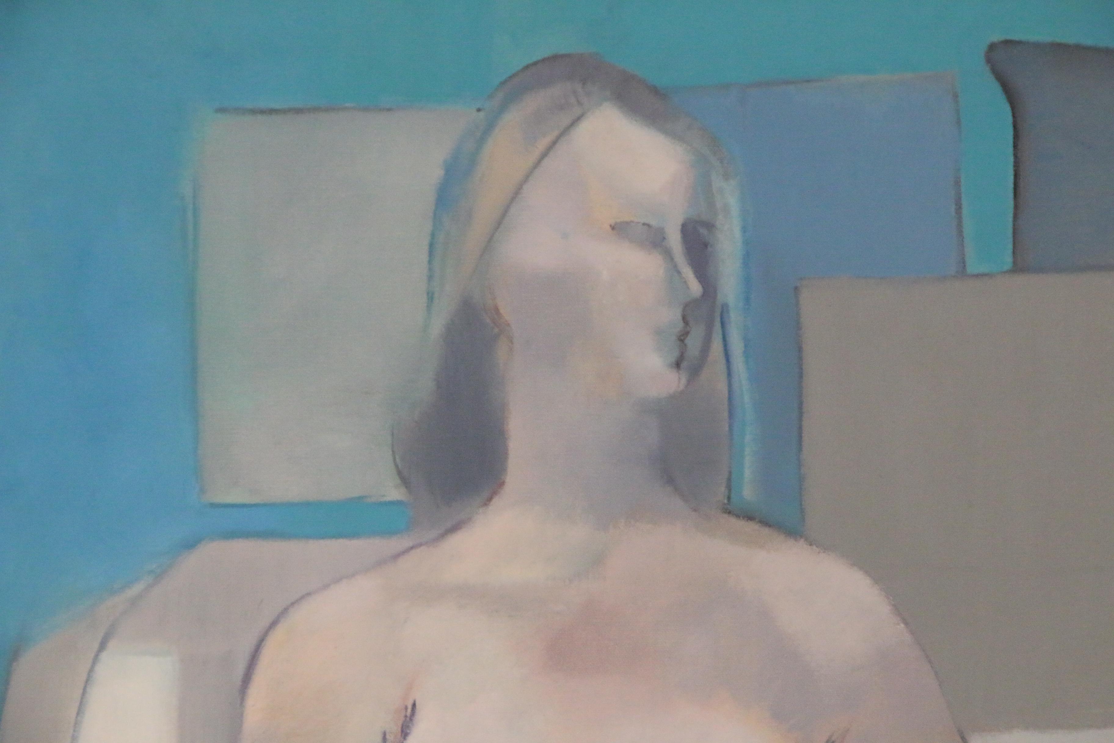 Walter Stomps Abstract Oil Painting "Two Figures", 1957