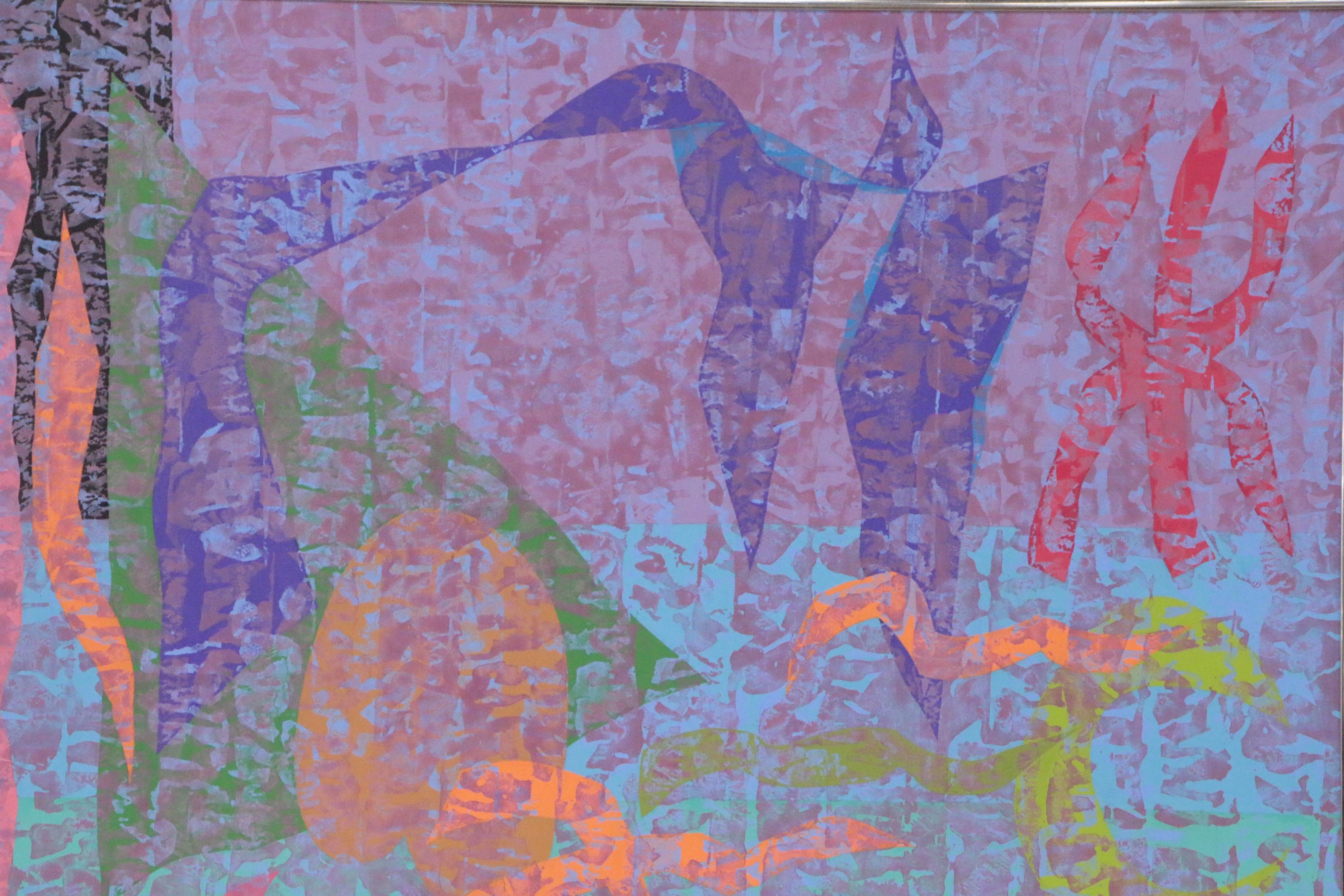 Walter Stomps Abstract Acrylic Painting "Moon Glow II", 1998