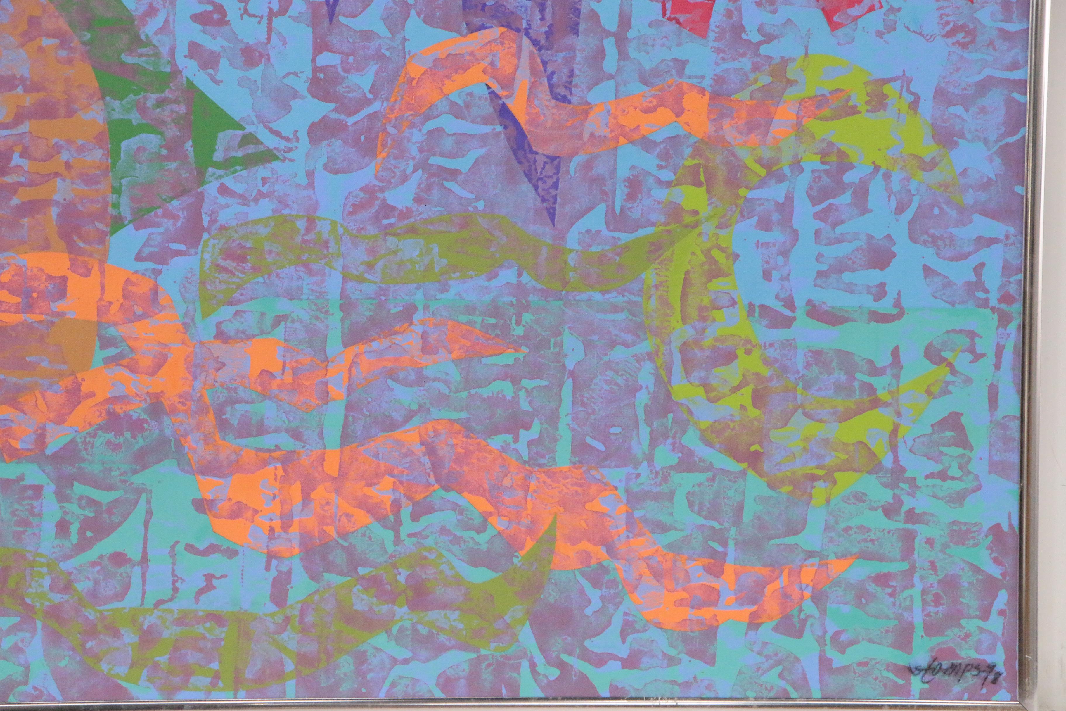 Walter Stomps Abstract Acrylic Painting "Moon Glow II", 1998