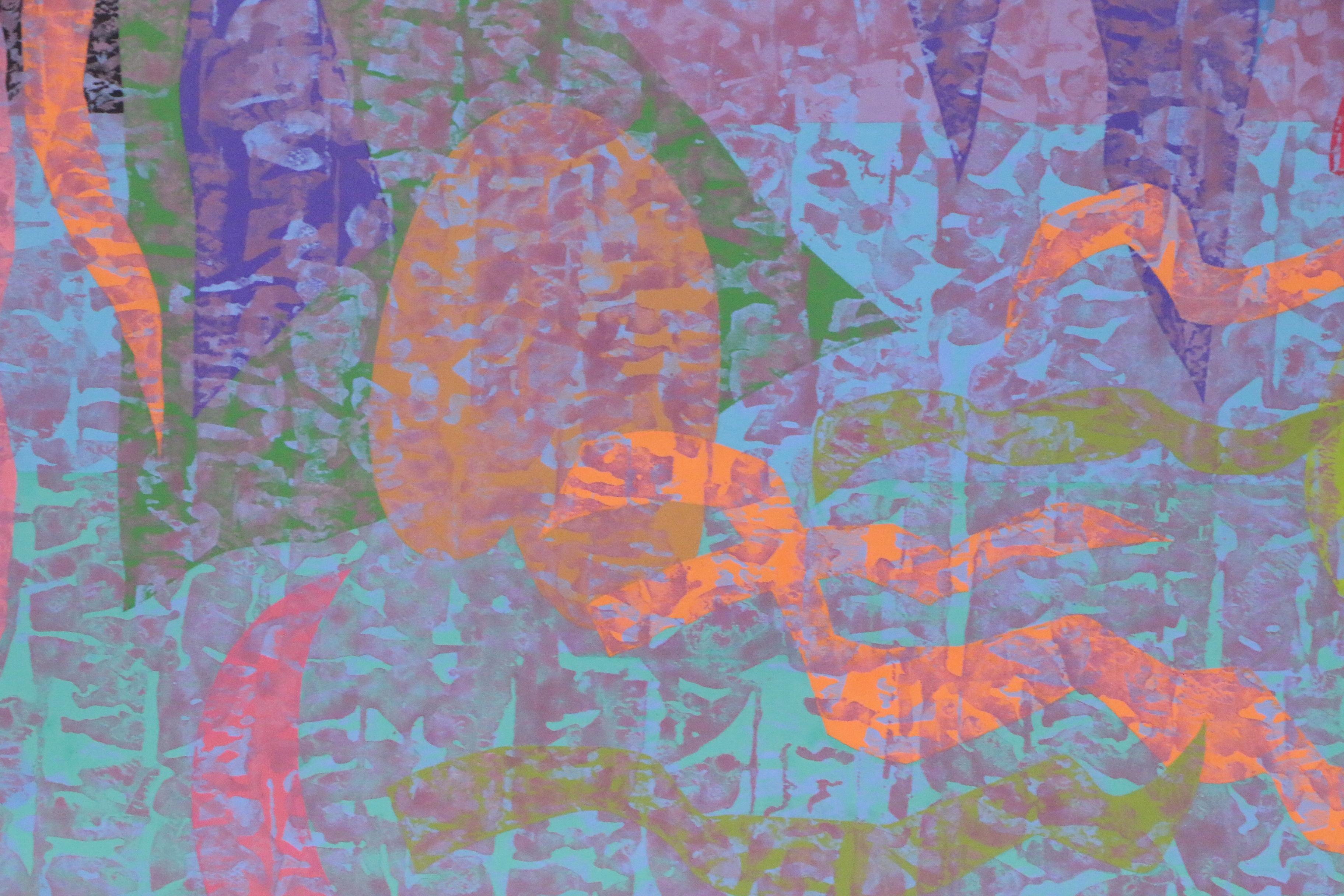 Walter Stomps Abstract Acrylic Painting "Moon Glow II", 1998