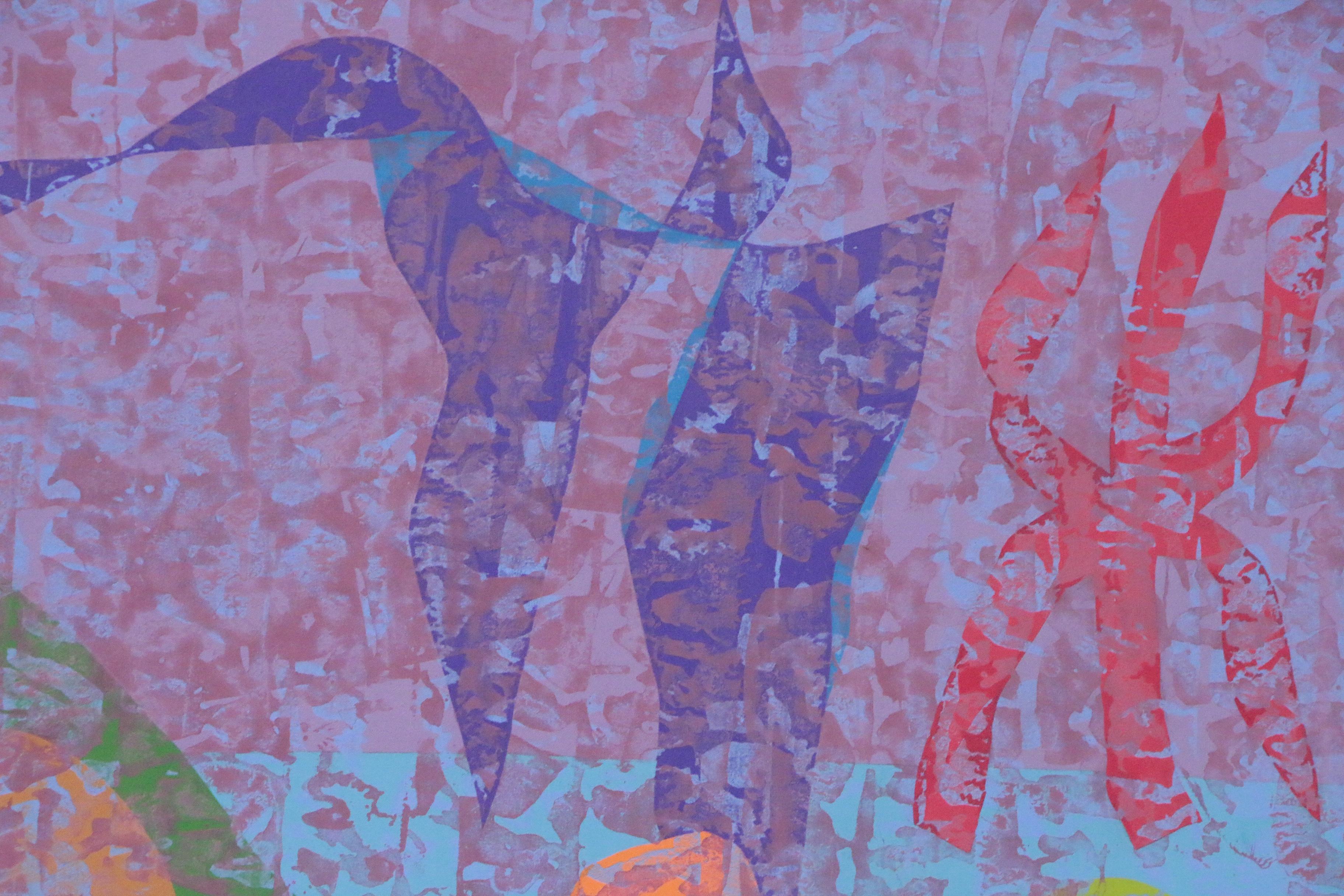 Walter Stomps Abstract Acrylic Painting "Moon Glow II", 1998