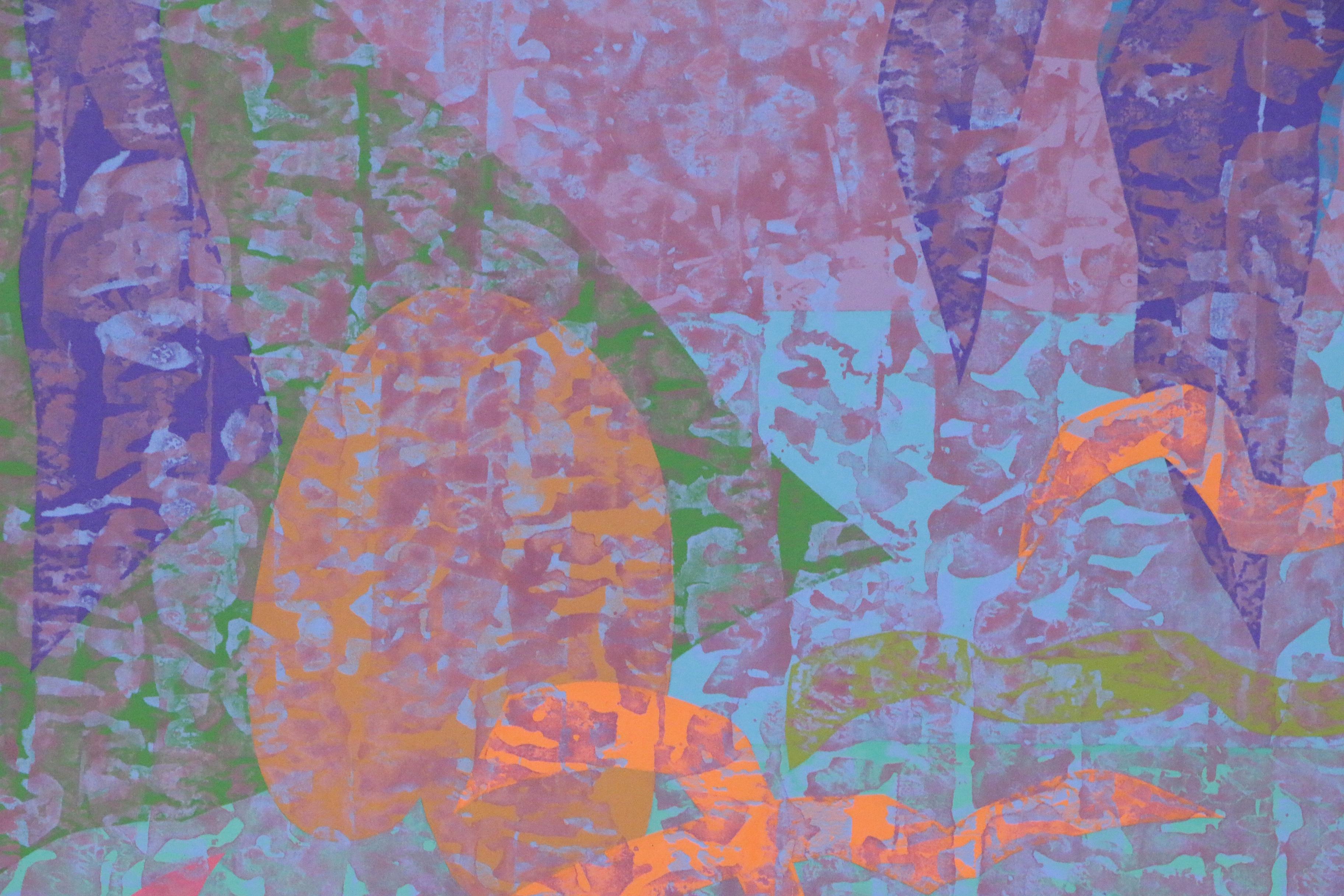 Walter Stomps Abstract Acrylic Painting "Moon Glow II", 1998