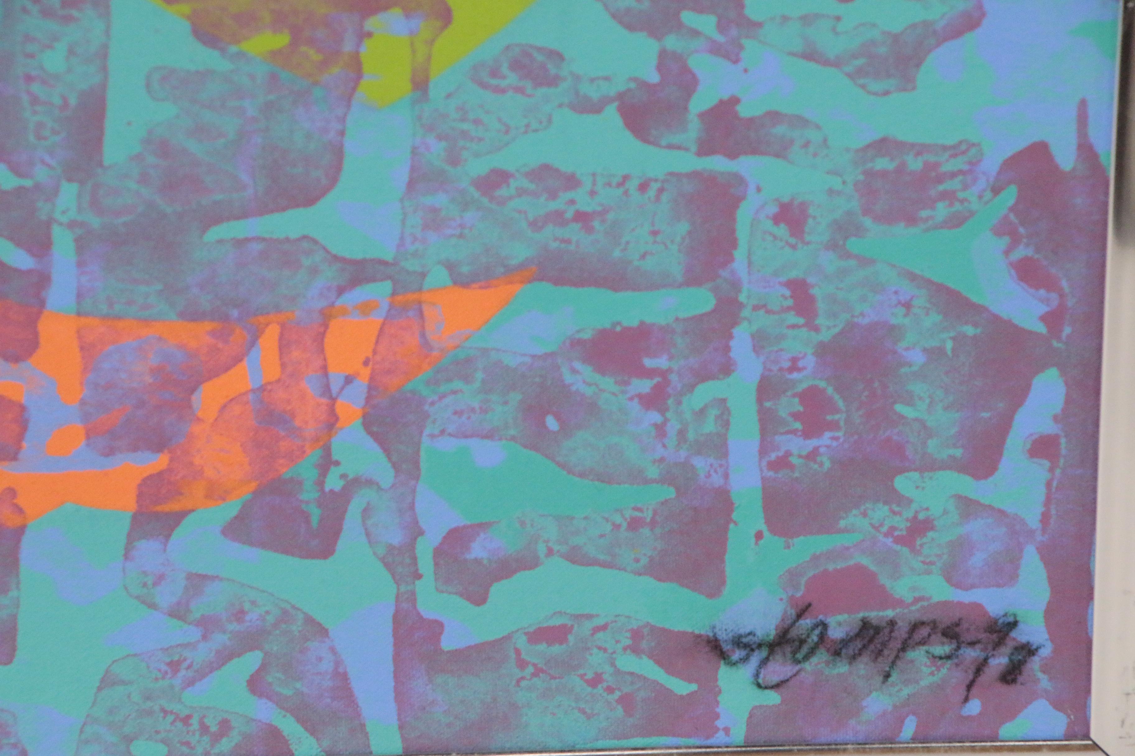 Walter Stomps Abstract Acrylic Painting "Moon Glow II", 1998