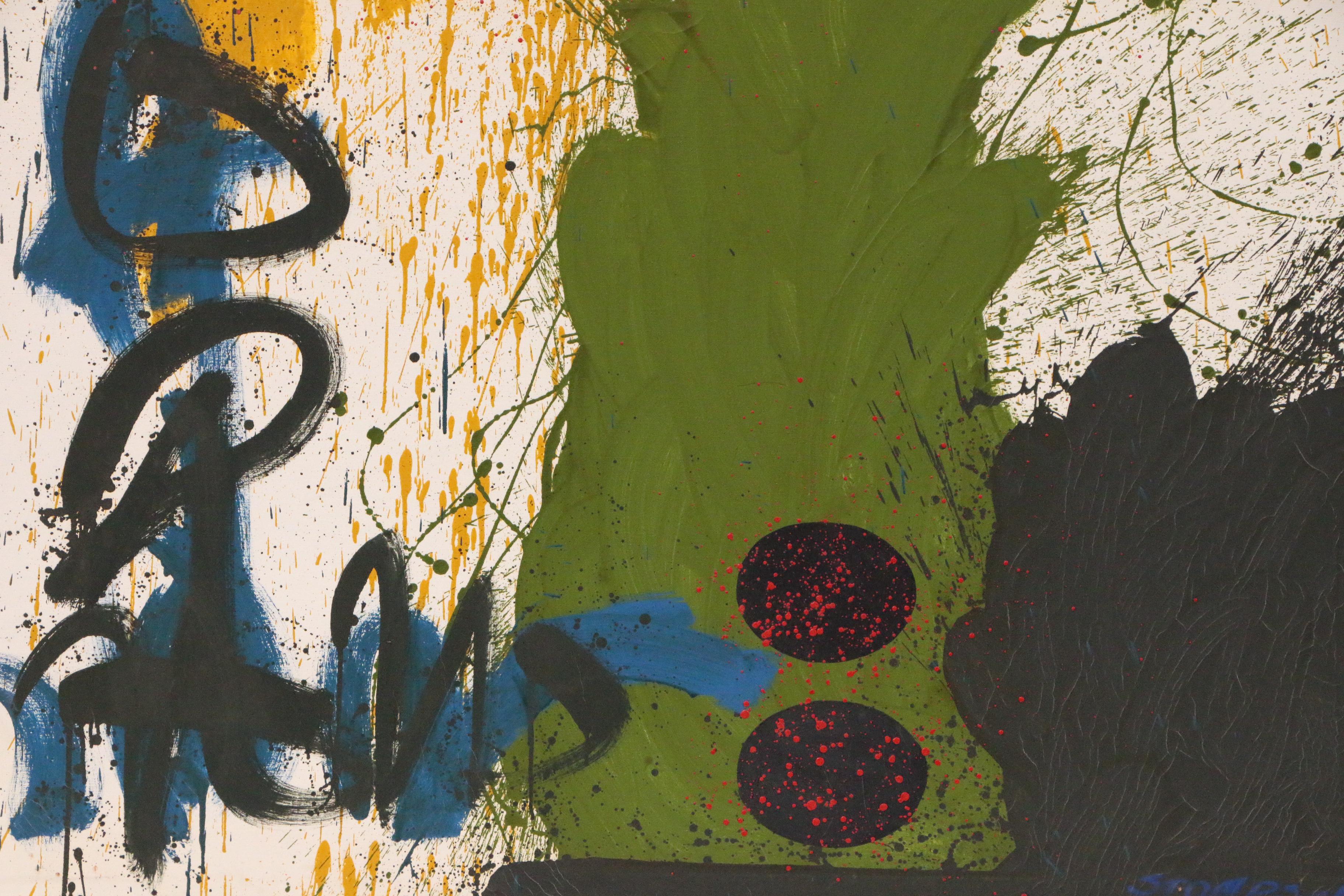 Walter Stomps Monumental Abstract Oil Painting "The Ring", 1963