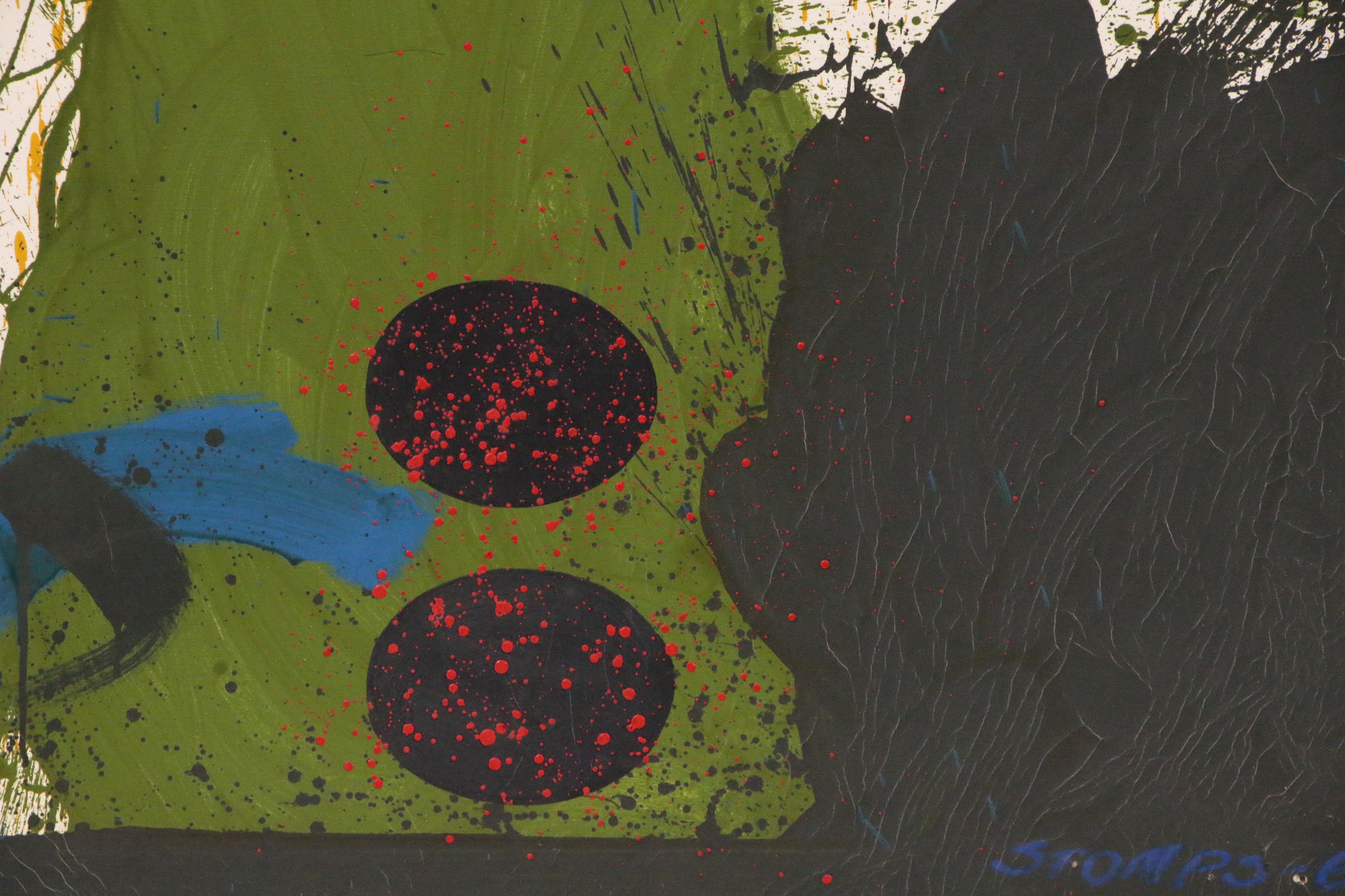 Walter Stomps Monumental Abstract Oil Painting "The Ring", 1963