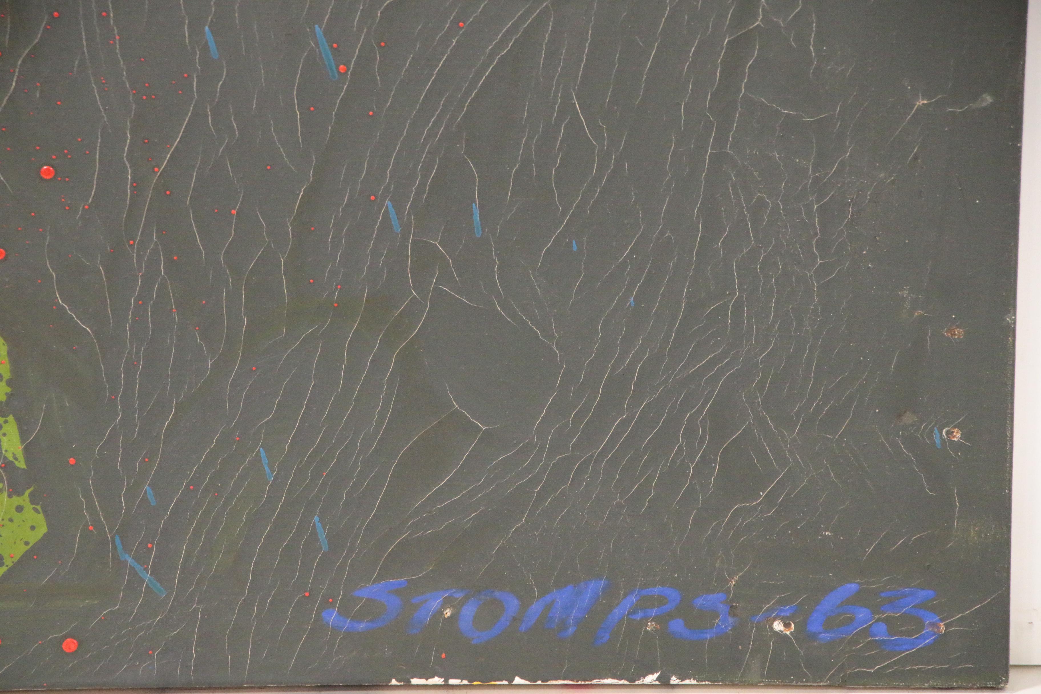 Walter Stomps Monumental Abstract Oil Painting "The Ring", 1963