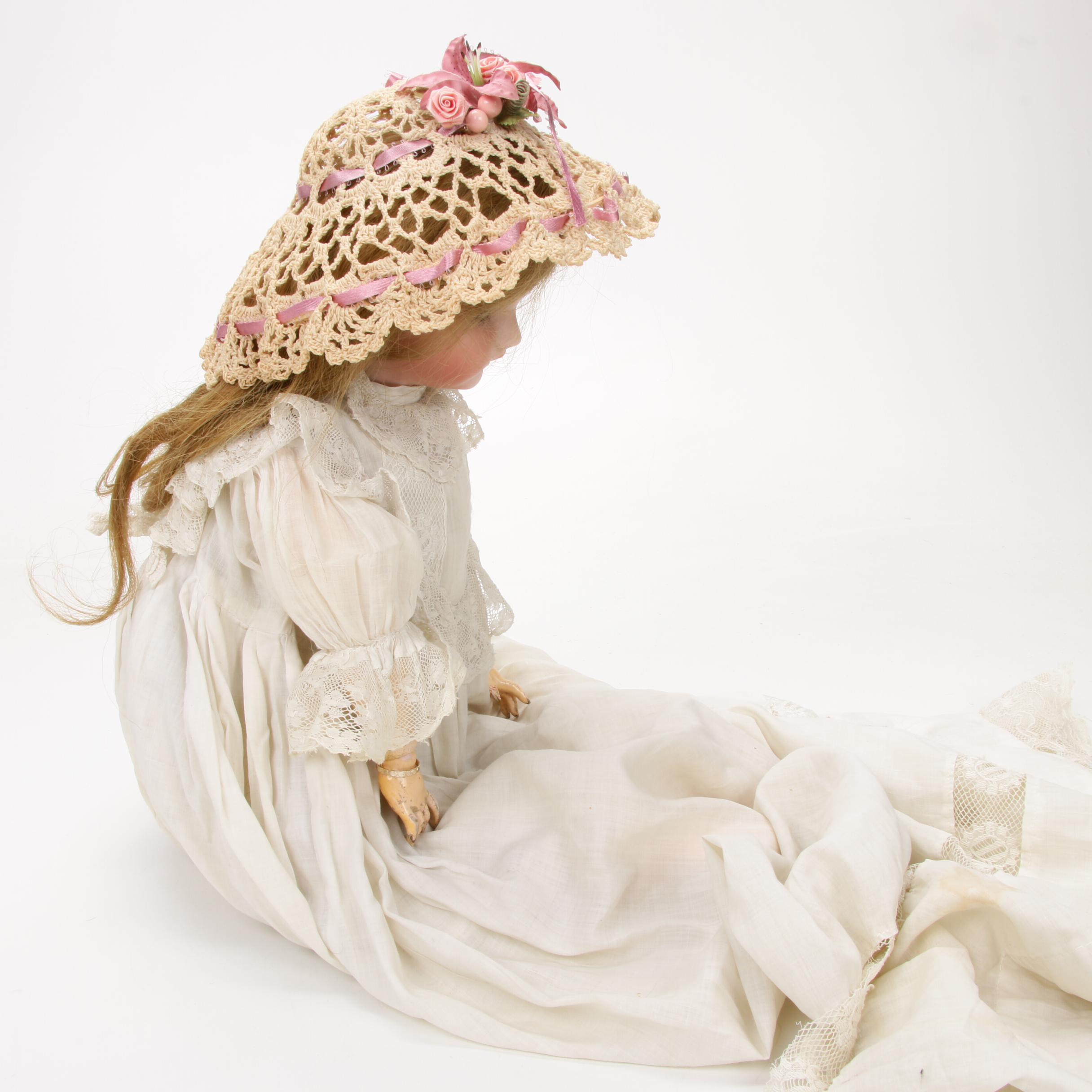 23" Simon & Halbig CM Bergmann German Bisque Porcelain Doll, c. 1909