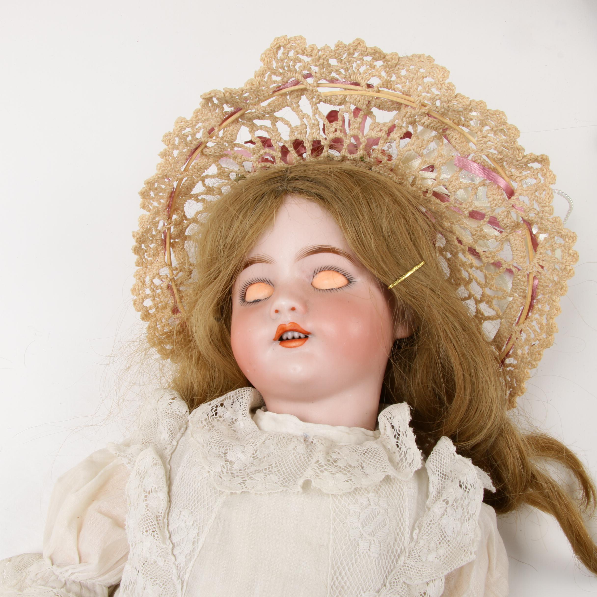 23" Simon & Halbig CM Bergmann German Bisque Porcelain Doll, c. 1909
