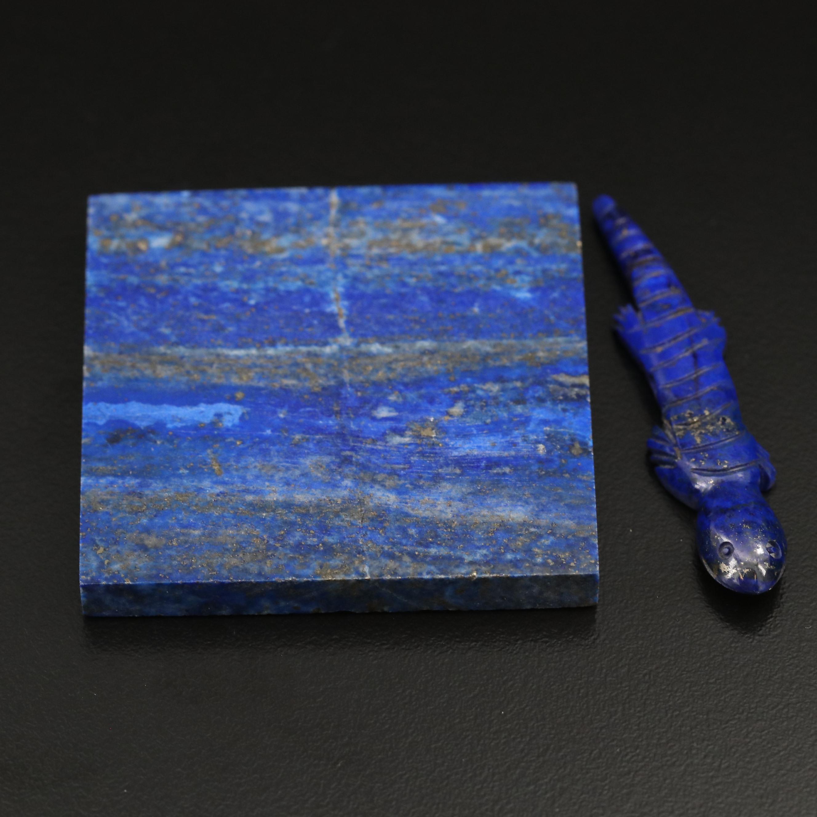 Loose 237.78 CTW Carved and Tile Shaped Lapis Lazuli