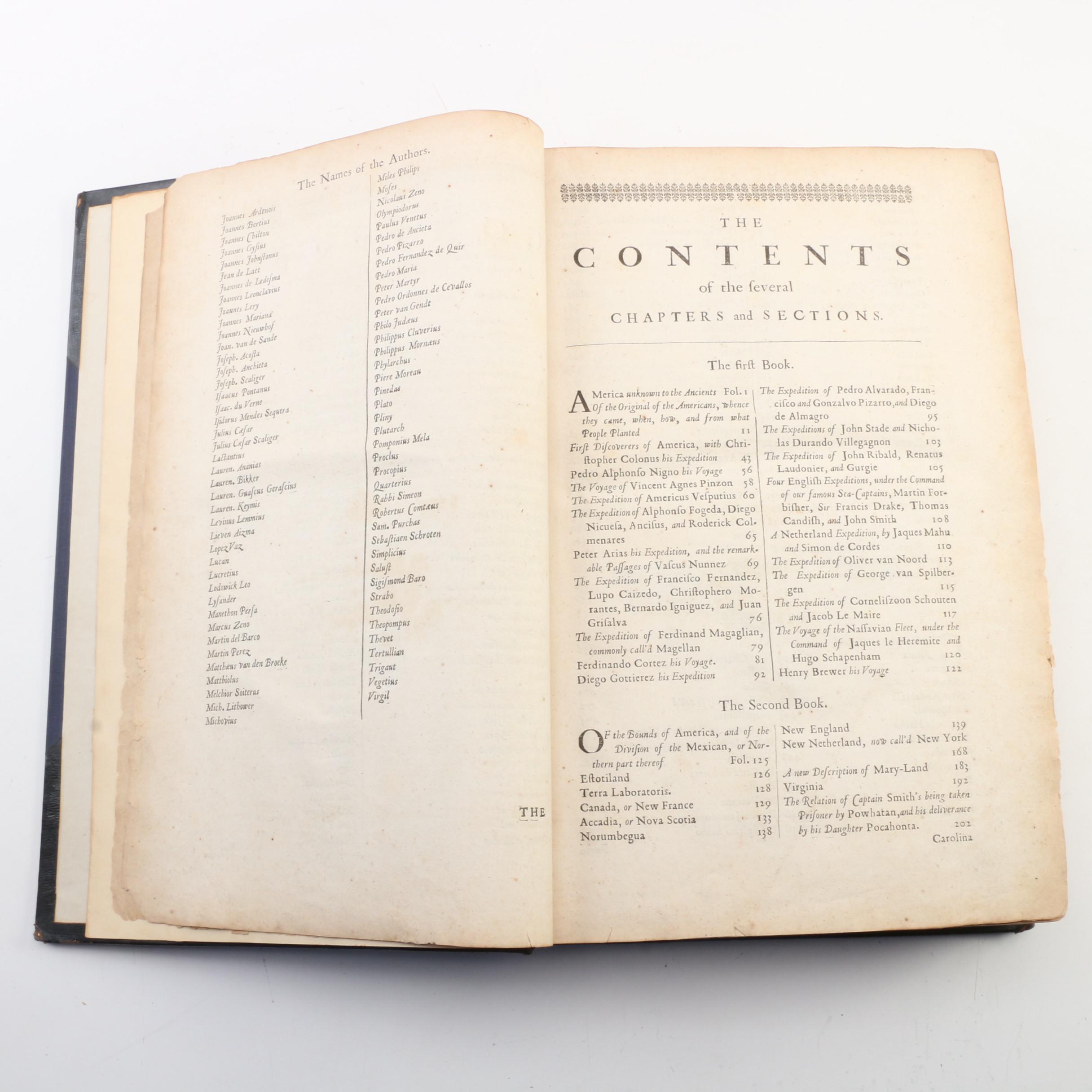 "America" Book with Illustrated Maps by John Ogilby, 1671