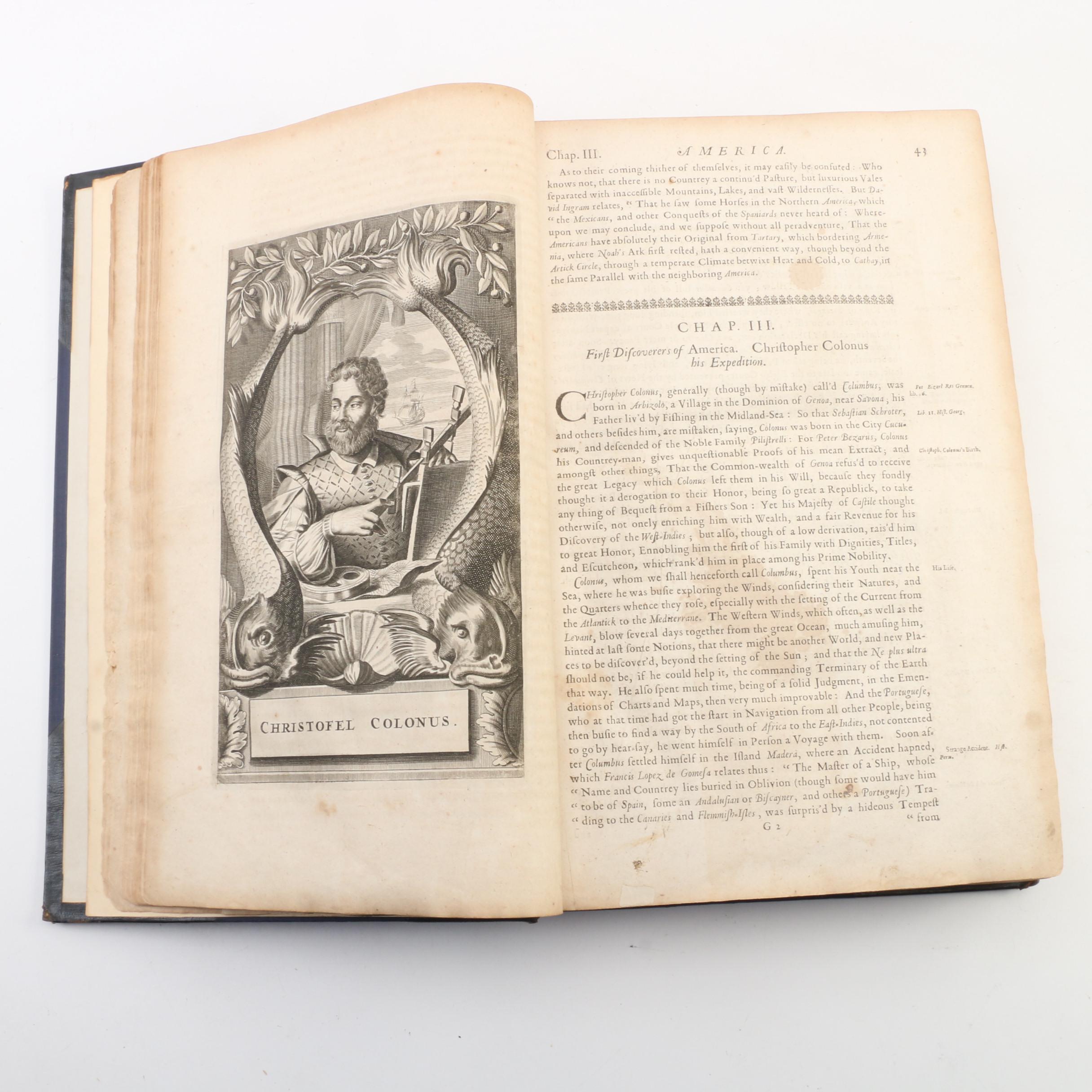 "America" Book with Illustrated Maps by John Ogilby, 1671