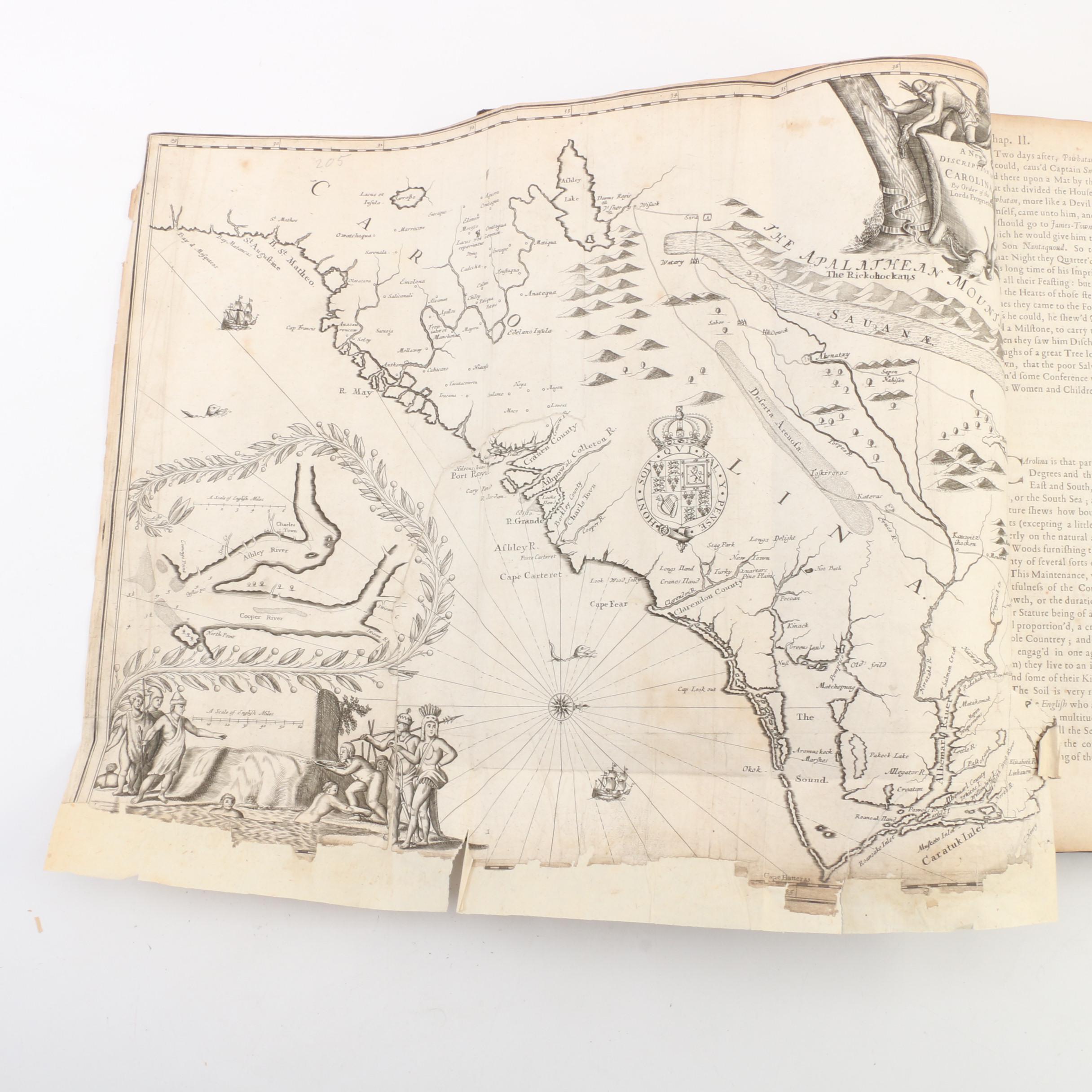 "America" Book with Illustrated Maps by John Ogilby, 1671