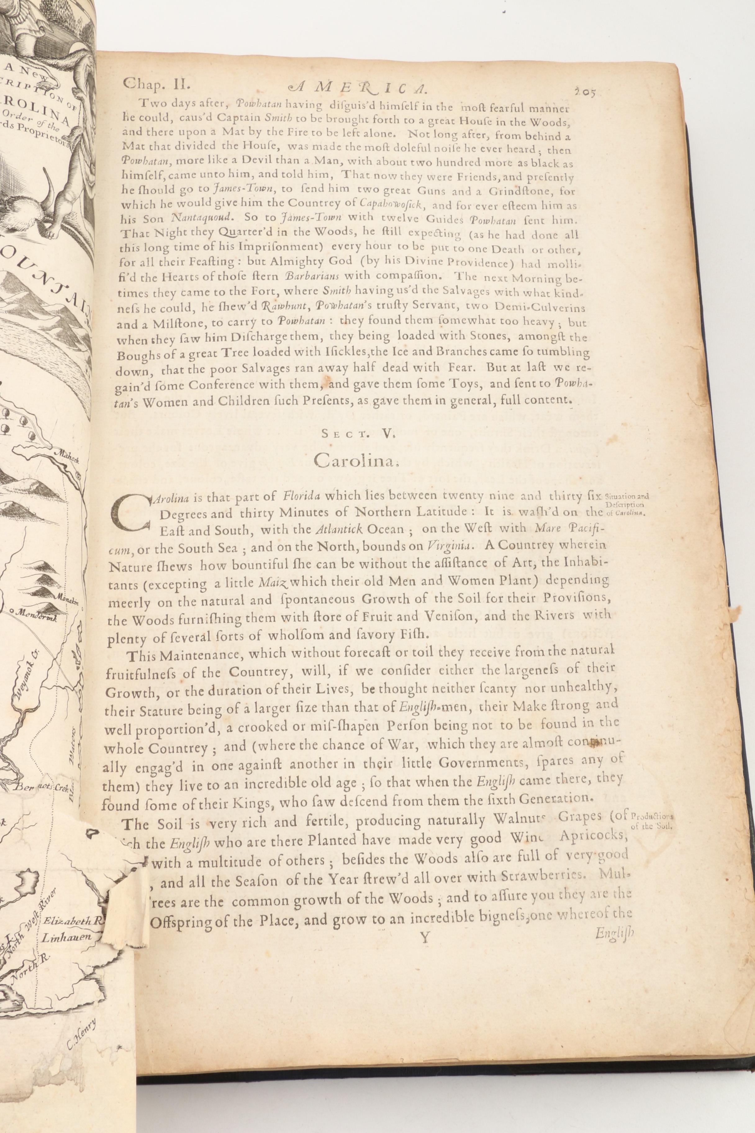 "America" Book with Illustrated Maps by John Ogilby, 1671