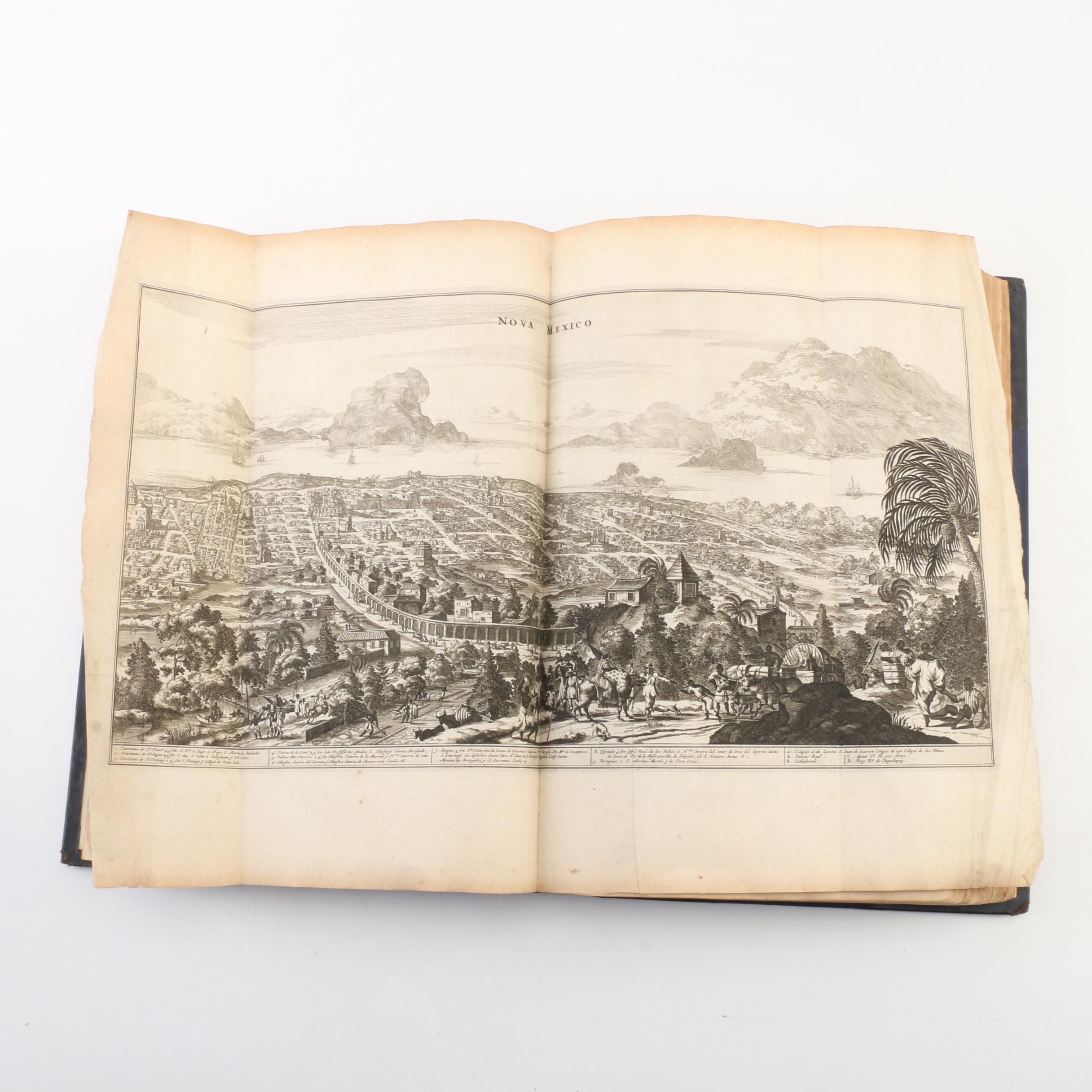 "America" Book with Illustrated Maps by John Ogilby, 1671