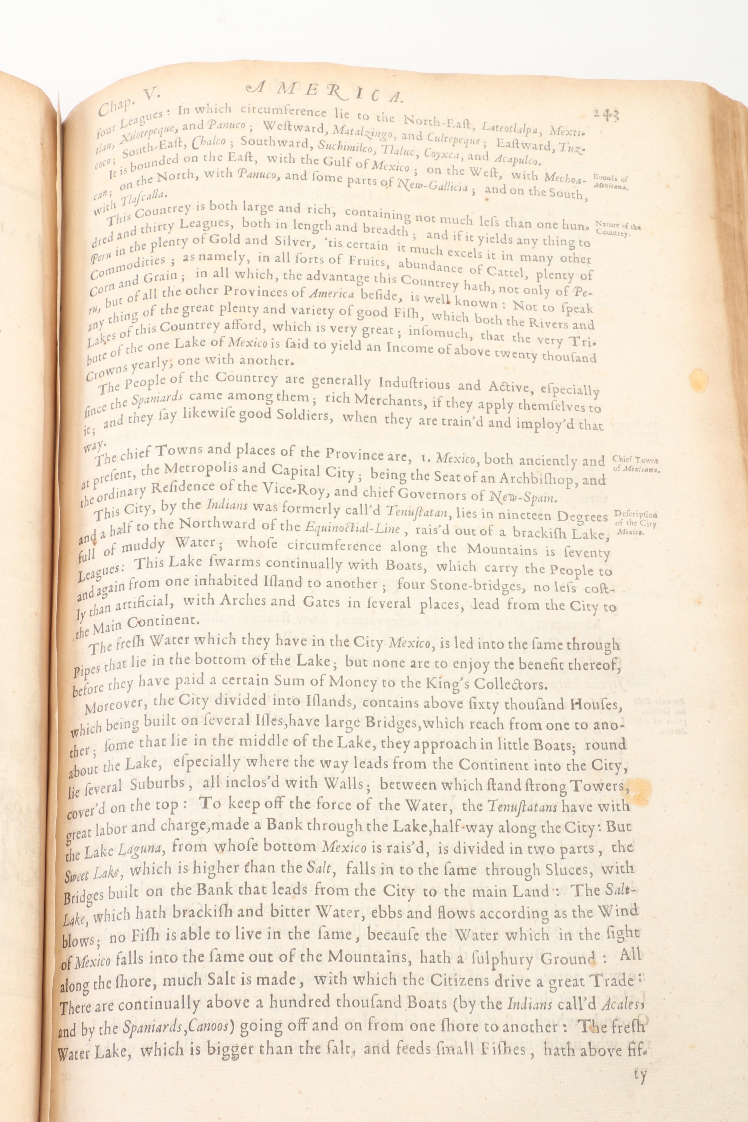 "America" Book with Illustrated Maps by John Ogilby, 1671