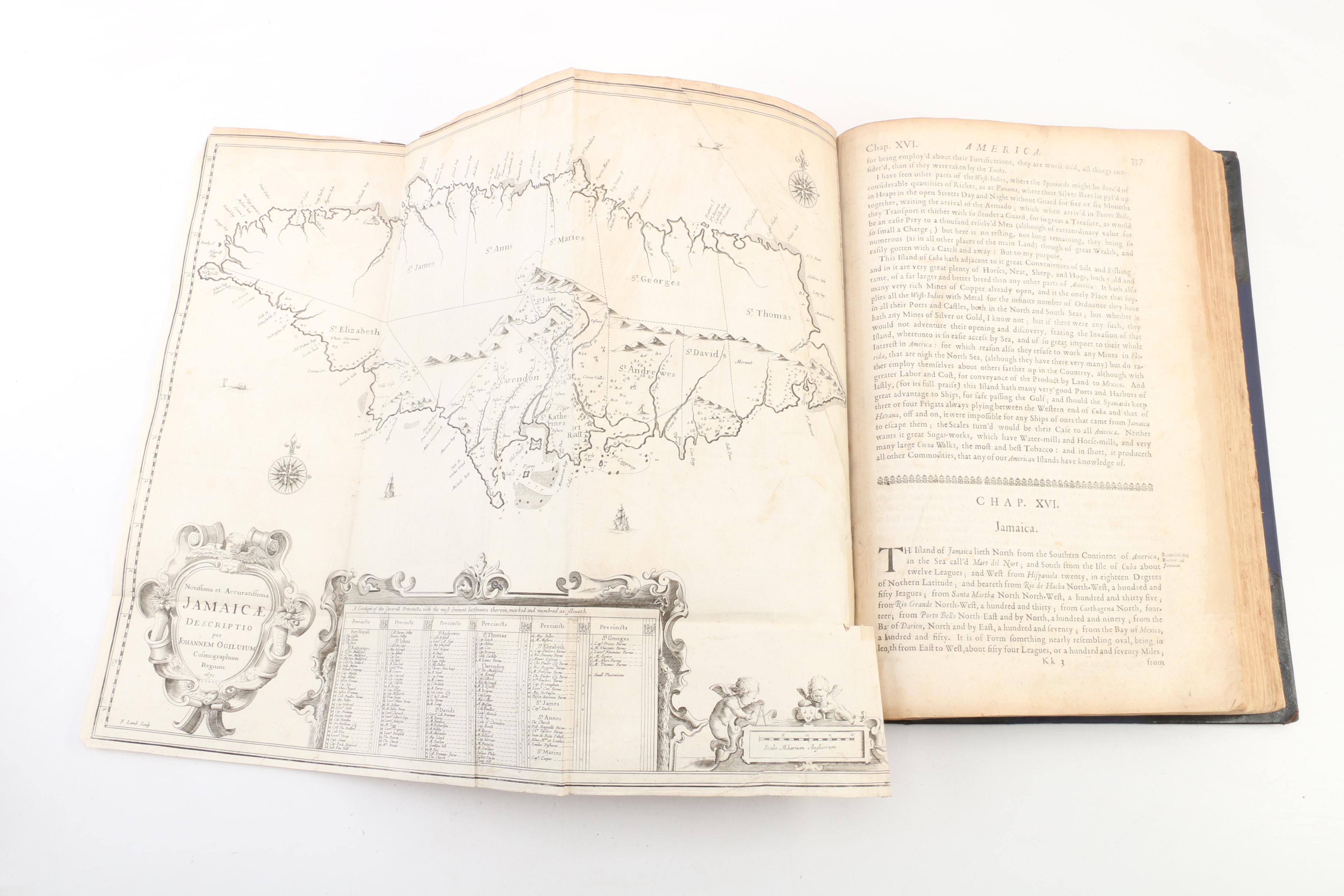 "America" Book with Illustrated Maps by John Ogilby, 1671