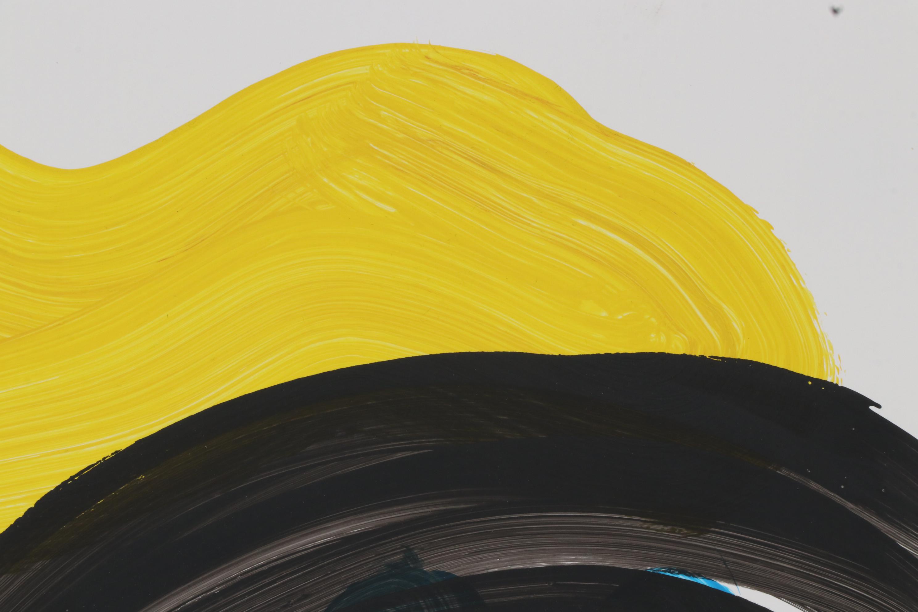 Peter Keil Abstract Portrait Acrylic Painting, Late 20th Century