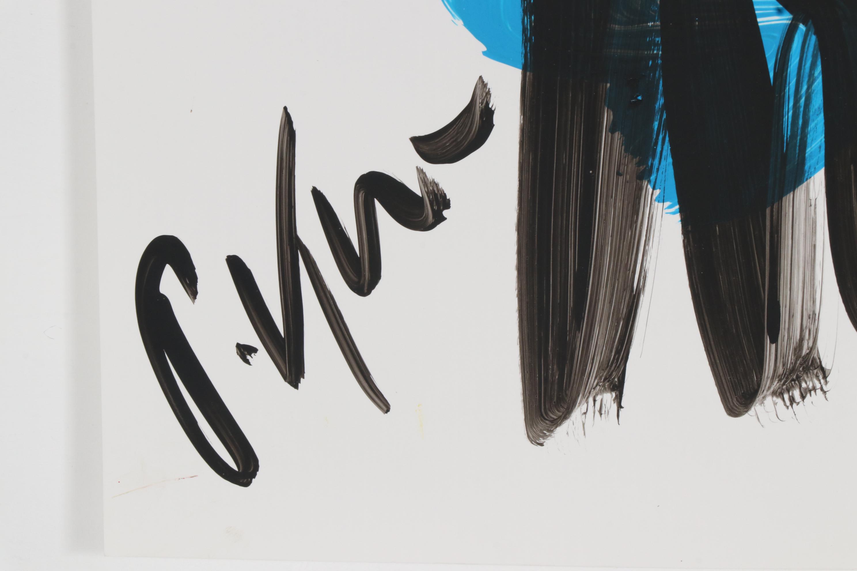 Peter Keil Abstract Portrait Acrylic Painting, Late 20th Century