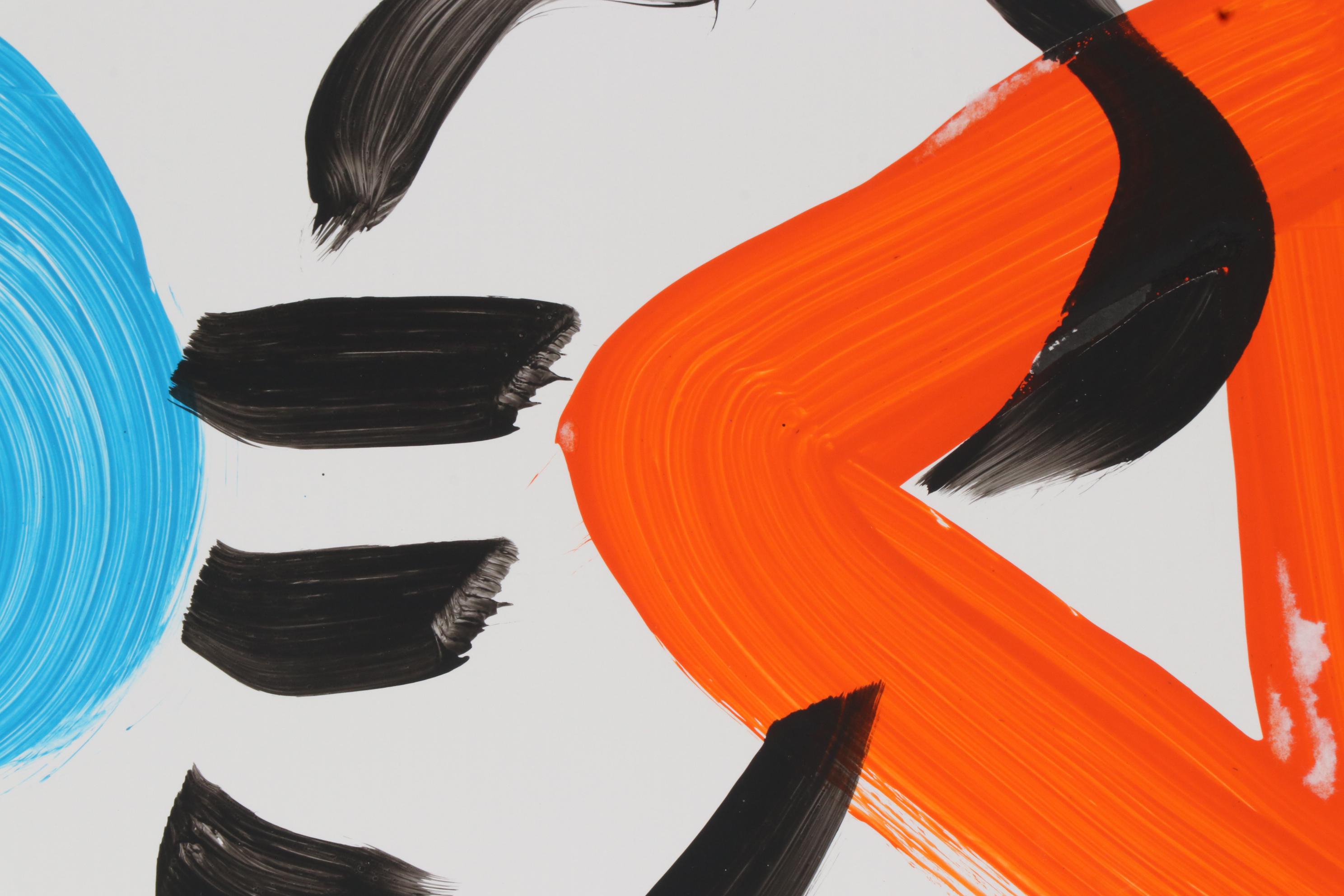 Peter Keil Abstract Portrait Acrylic Painting, Late 20th Century