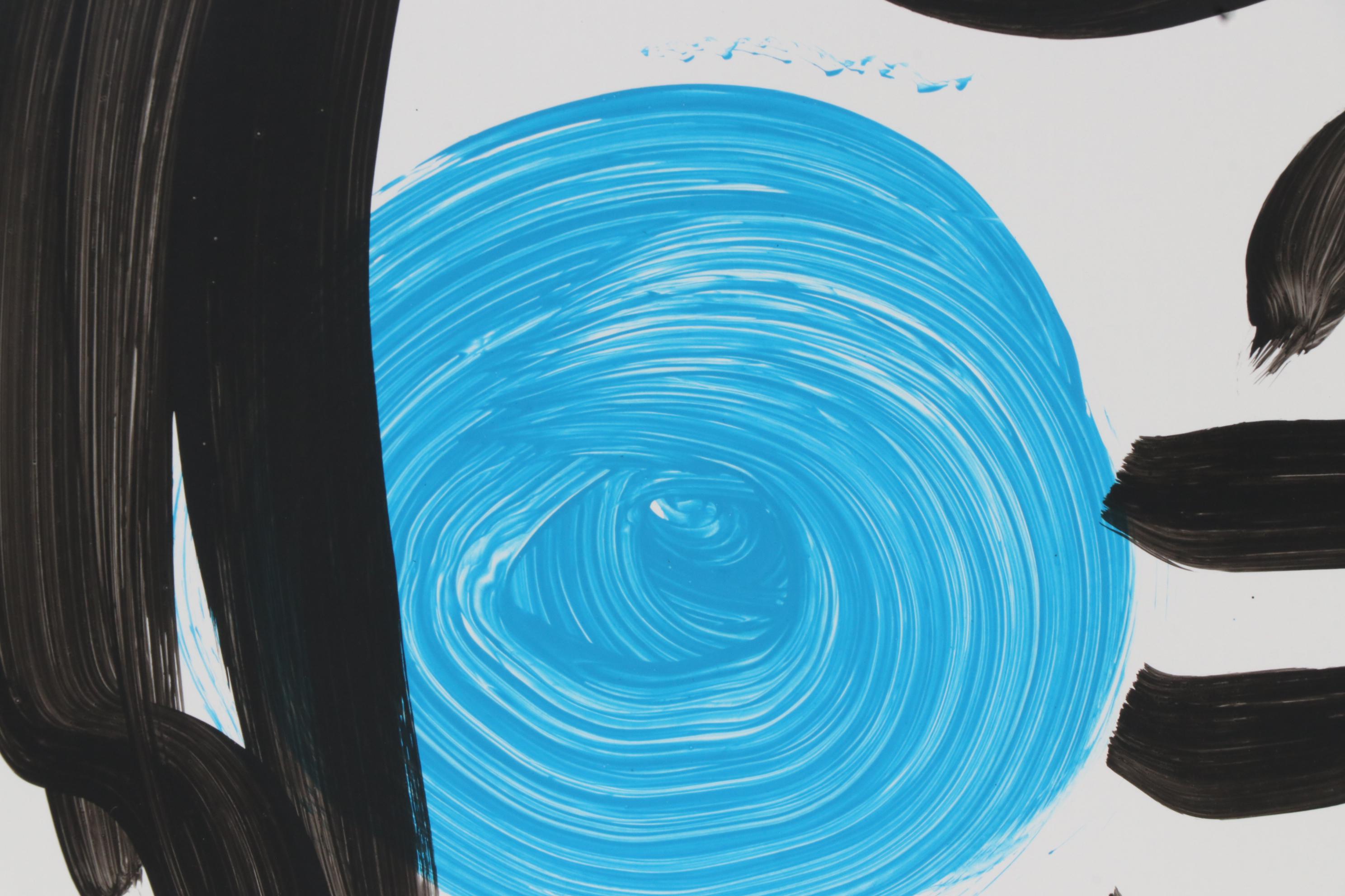 Peter Keil Abstract Portrait Acrylic Painting, Late 20th Century