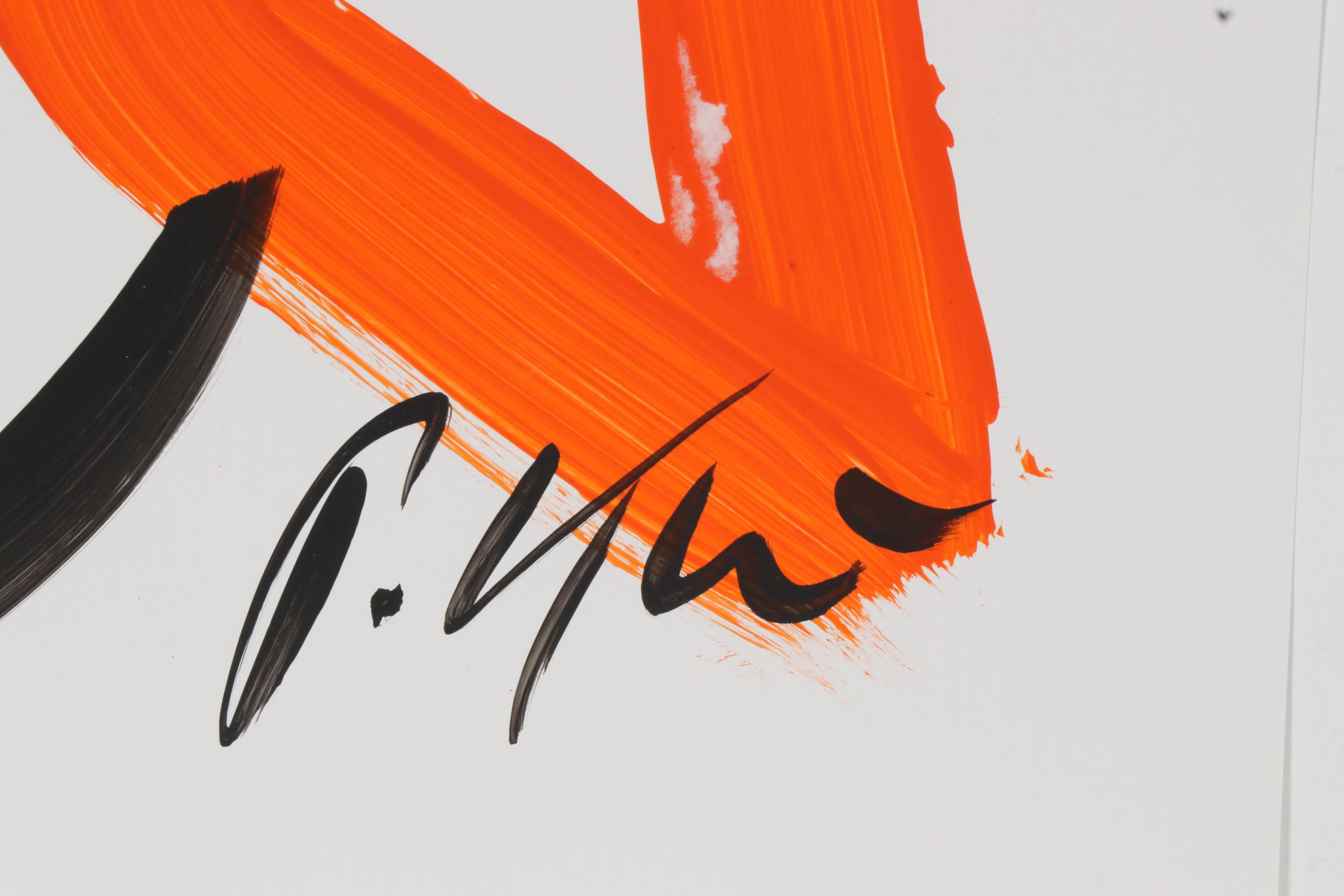 Peter Keil Abstract Portrait Acrylic Painting, Late 20th Century