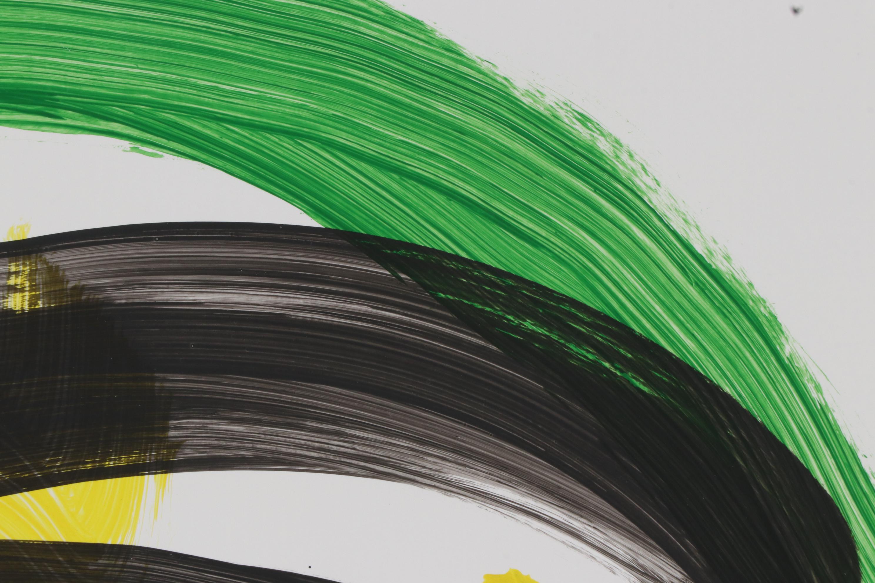 Peter Keil Abstract Portrait Acrylic Painting, Late 20th Century