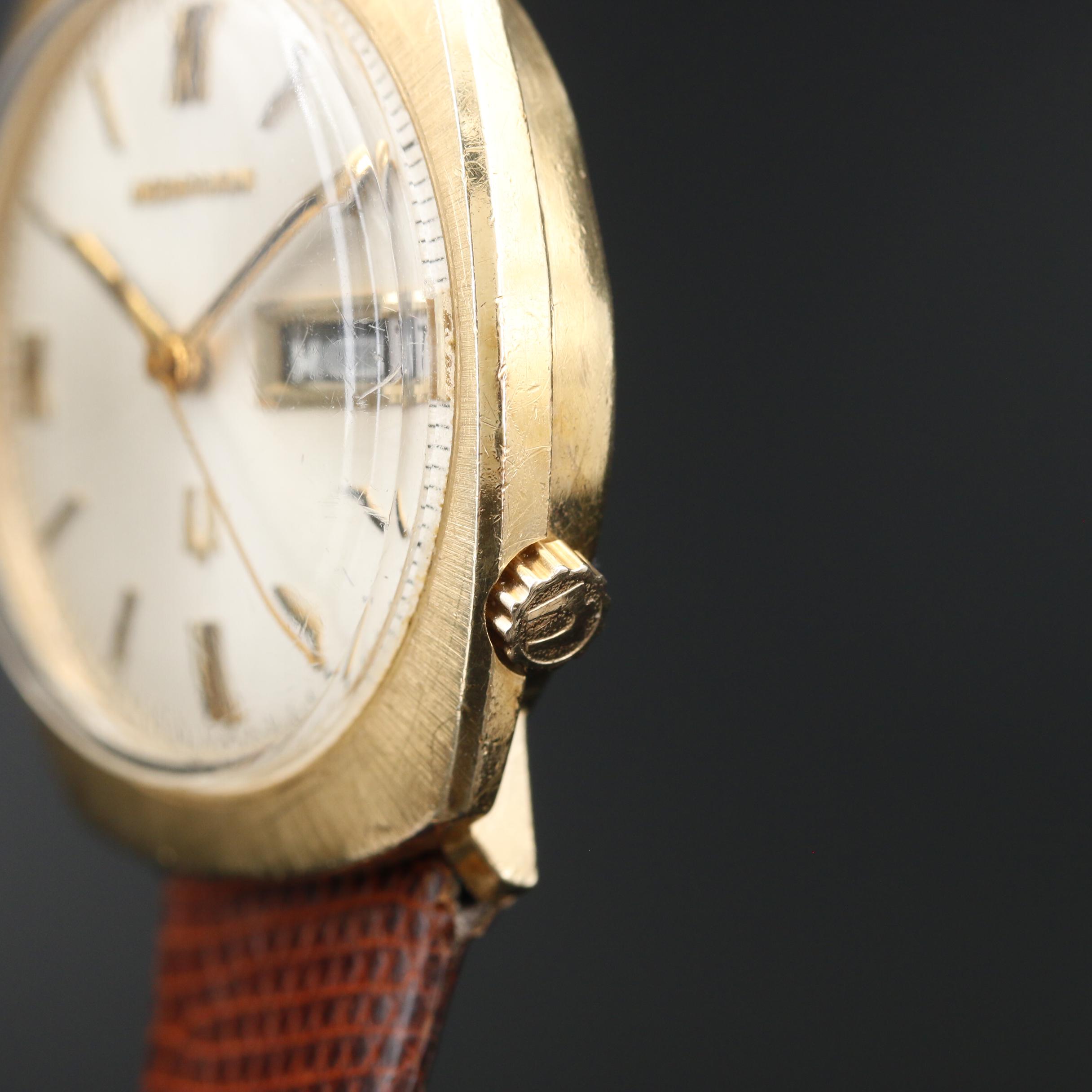 1970 Bulova Accutron Day & Date "P" 14K Gold Tuning Fork Watch