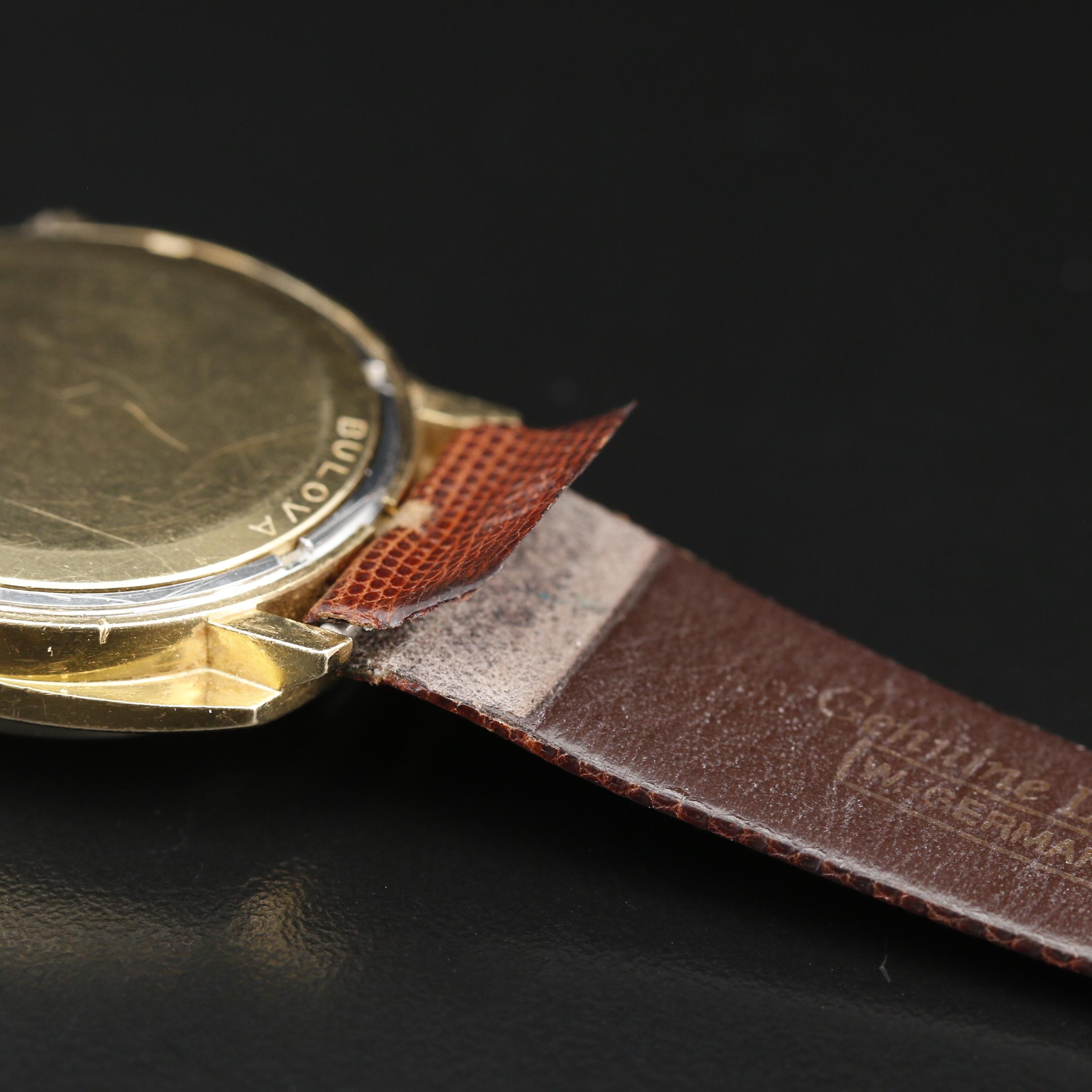 1970 Bulova Accutron Day & Date "P" 14K Gold Tuning Fork Watch