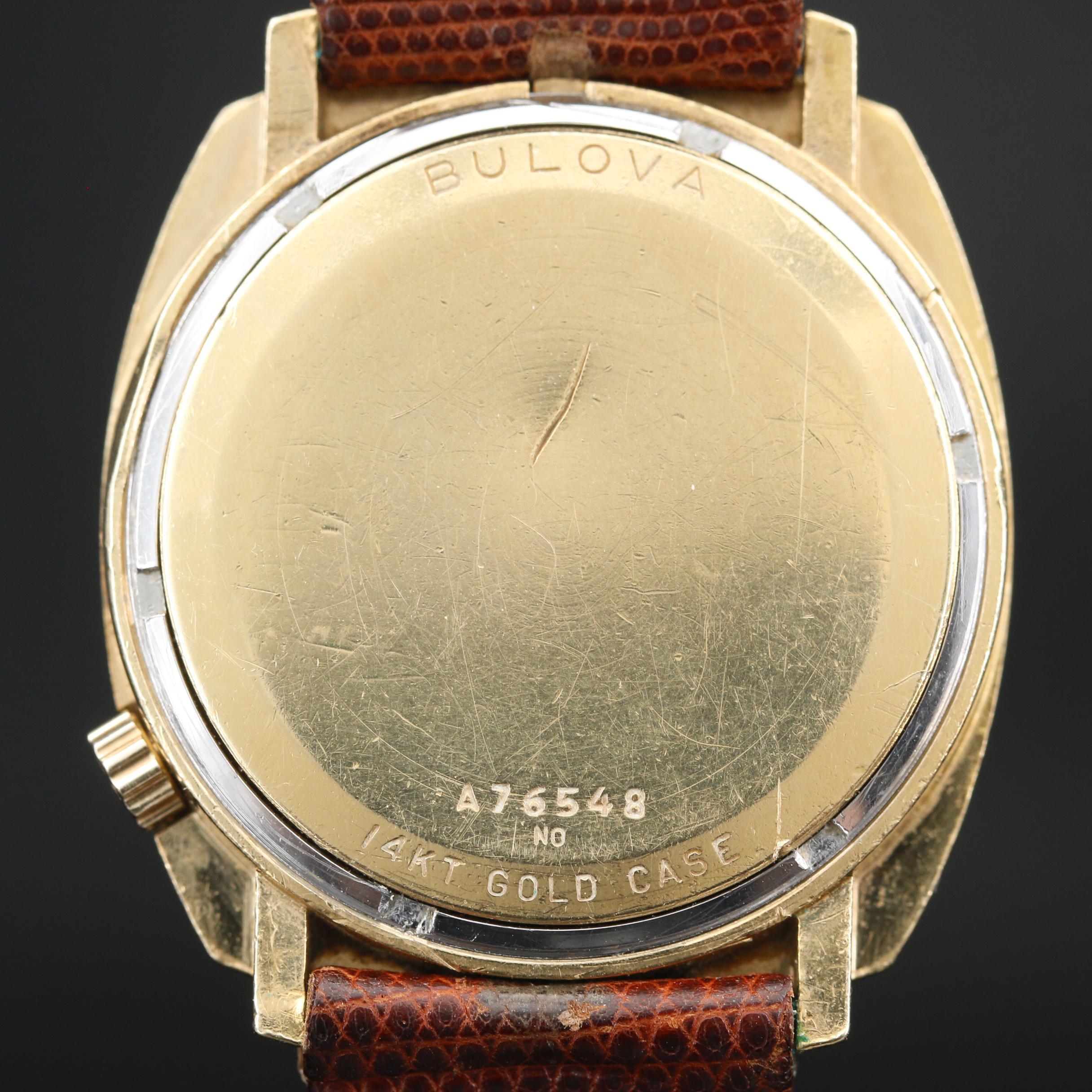 1970 Bulova Accutron Day & Date "P" 14K Gold Tuning Fork Watch