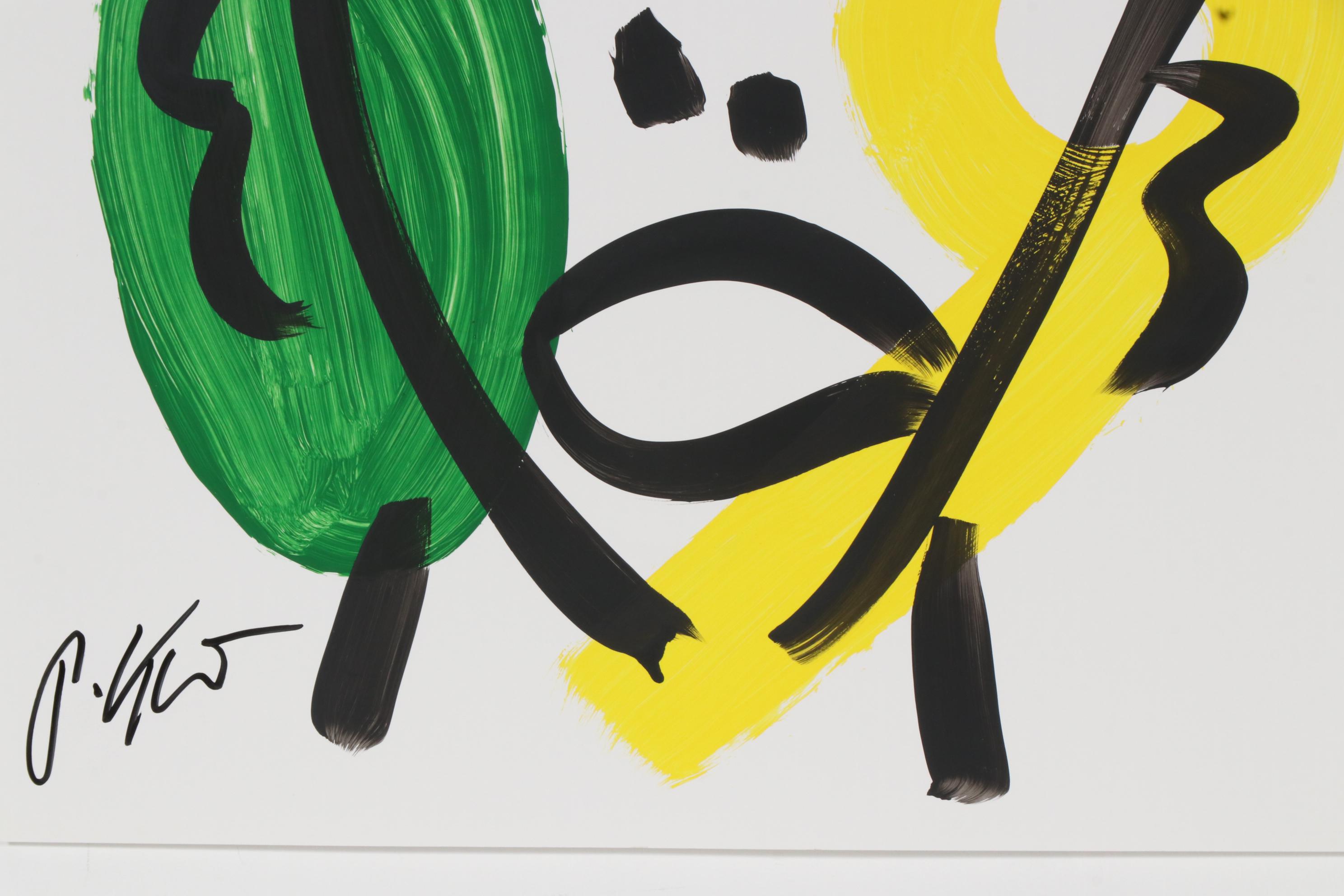 Peter Keil Abstract Portrait Acrylic Painting, Late 20th Century