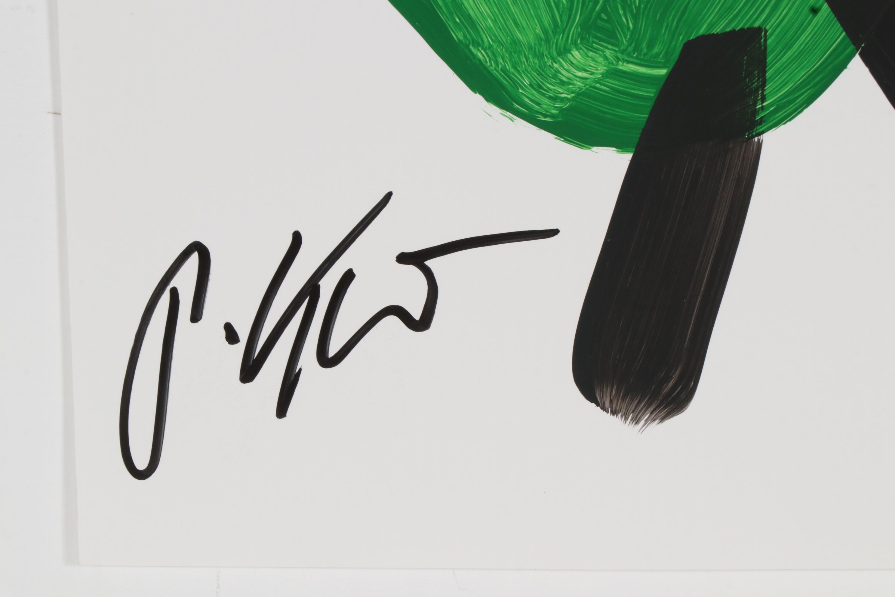 Peter Keil Abstract Portrait Acrylic Painting, Late 20th Century