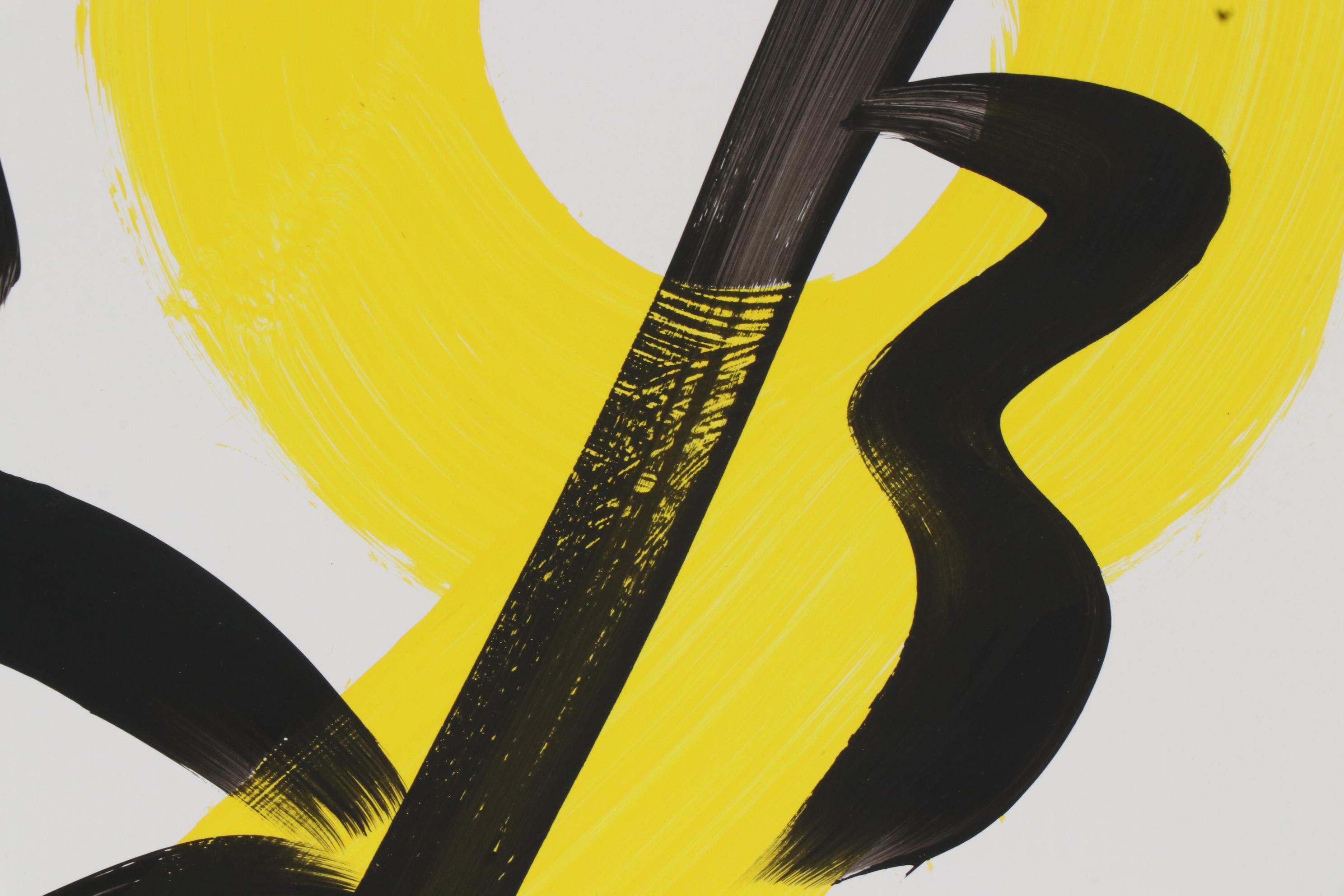 Peter Keil Abstract Portrait Acrylic Painting, Late 20th Century