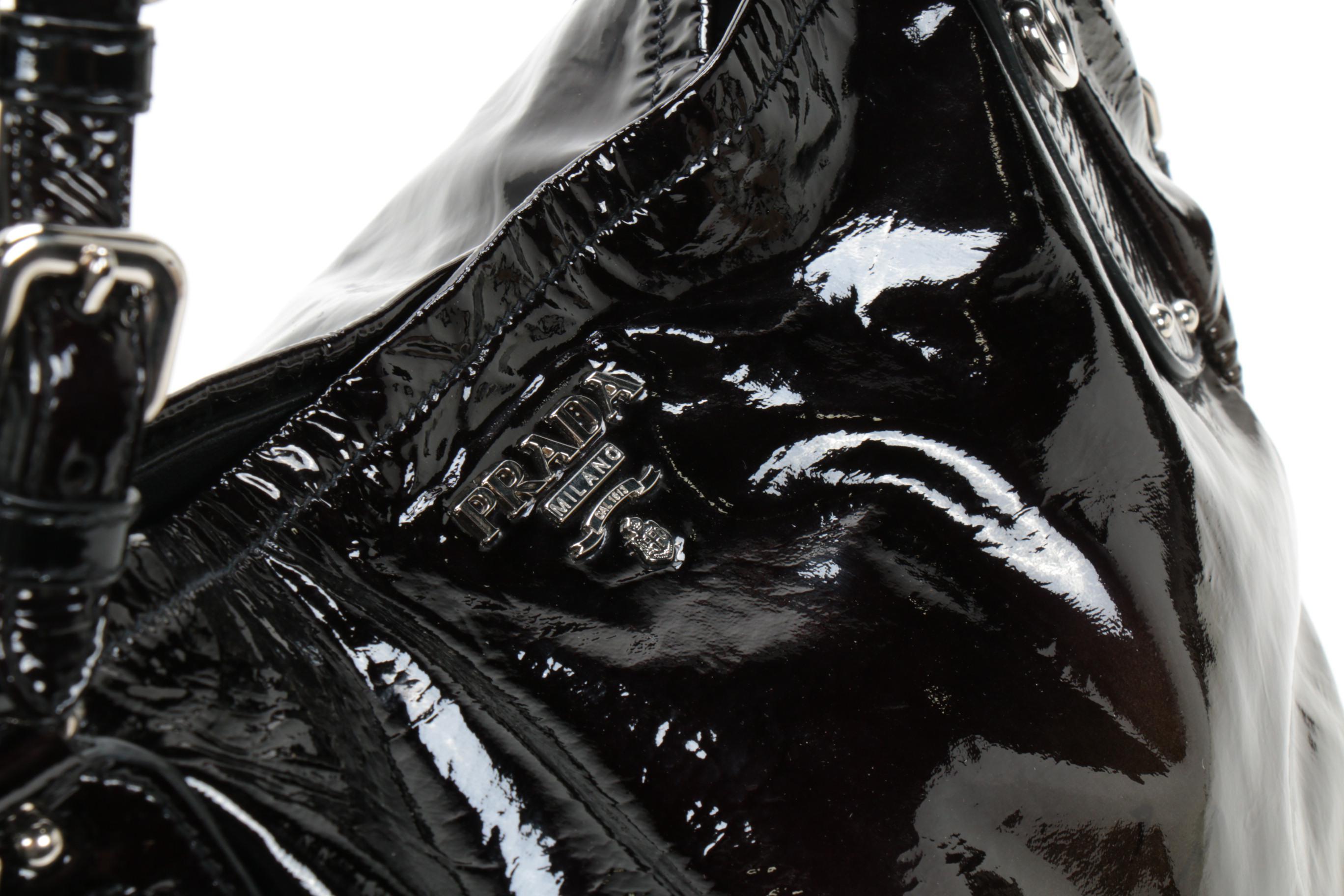 Prada Olive Ombré Patent Leather Two-Way Tote Bag