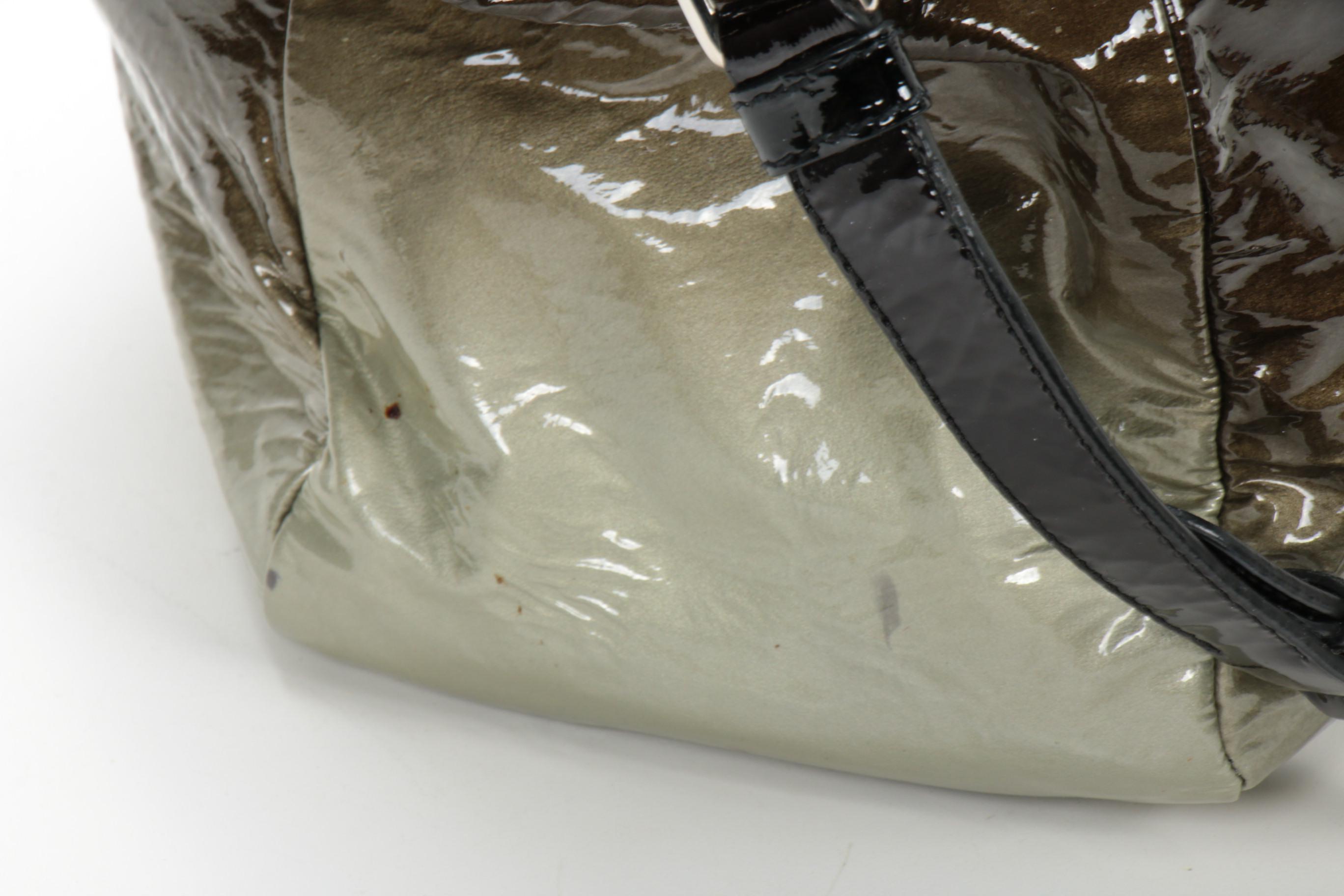 Prada Olive Ombré Patent Leather Two-Way Tote Bag