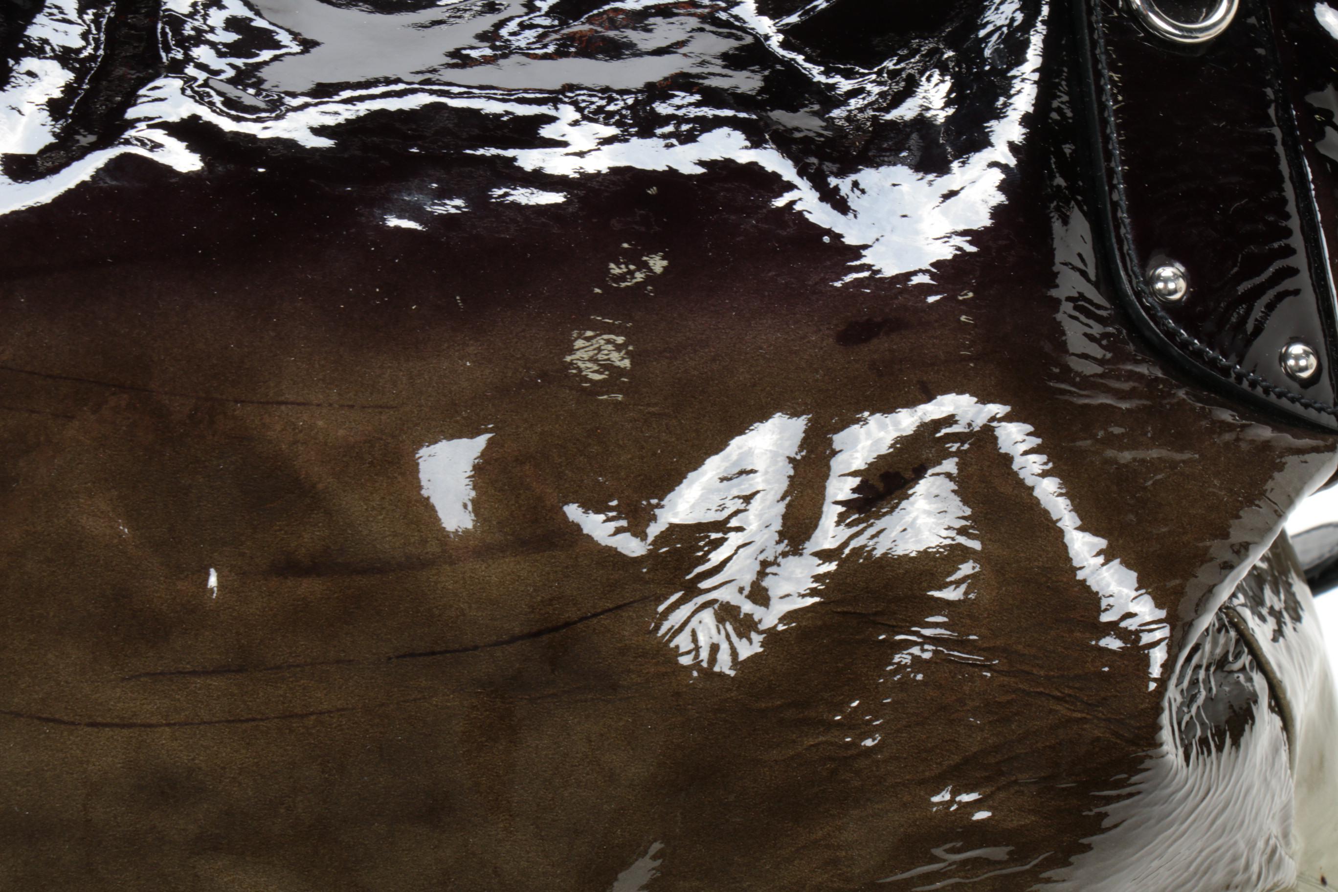 Prada Olive Ombré Patent Leather Two-Way Tote Bag