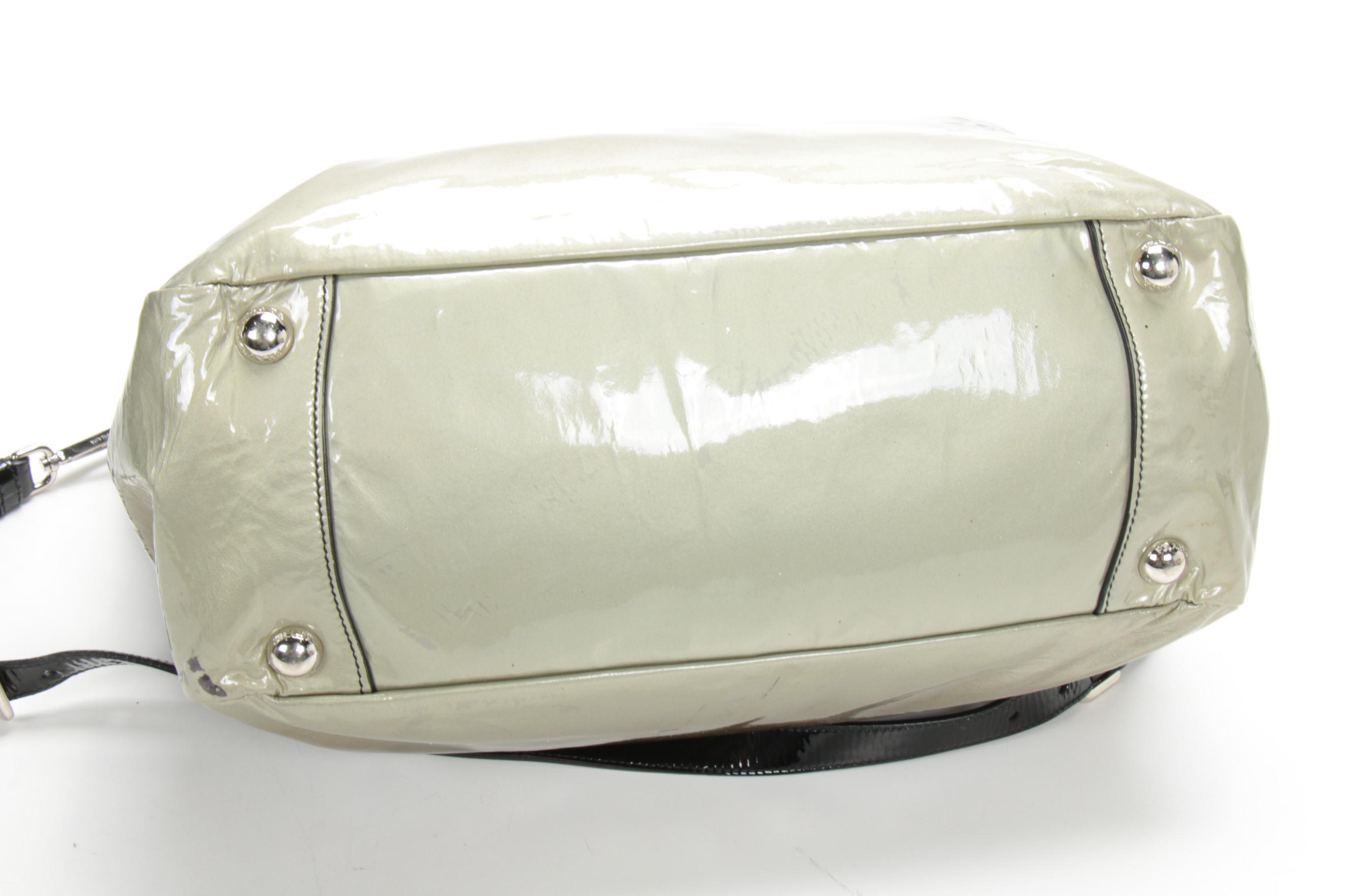 Prada Olive Ombré Patent Leather Two-Way Tote Bag