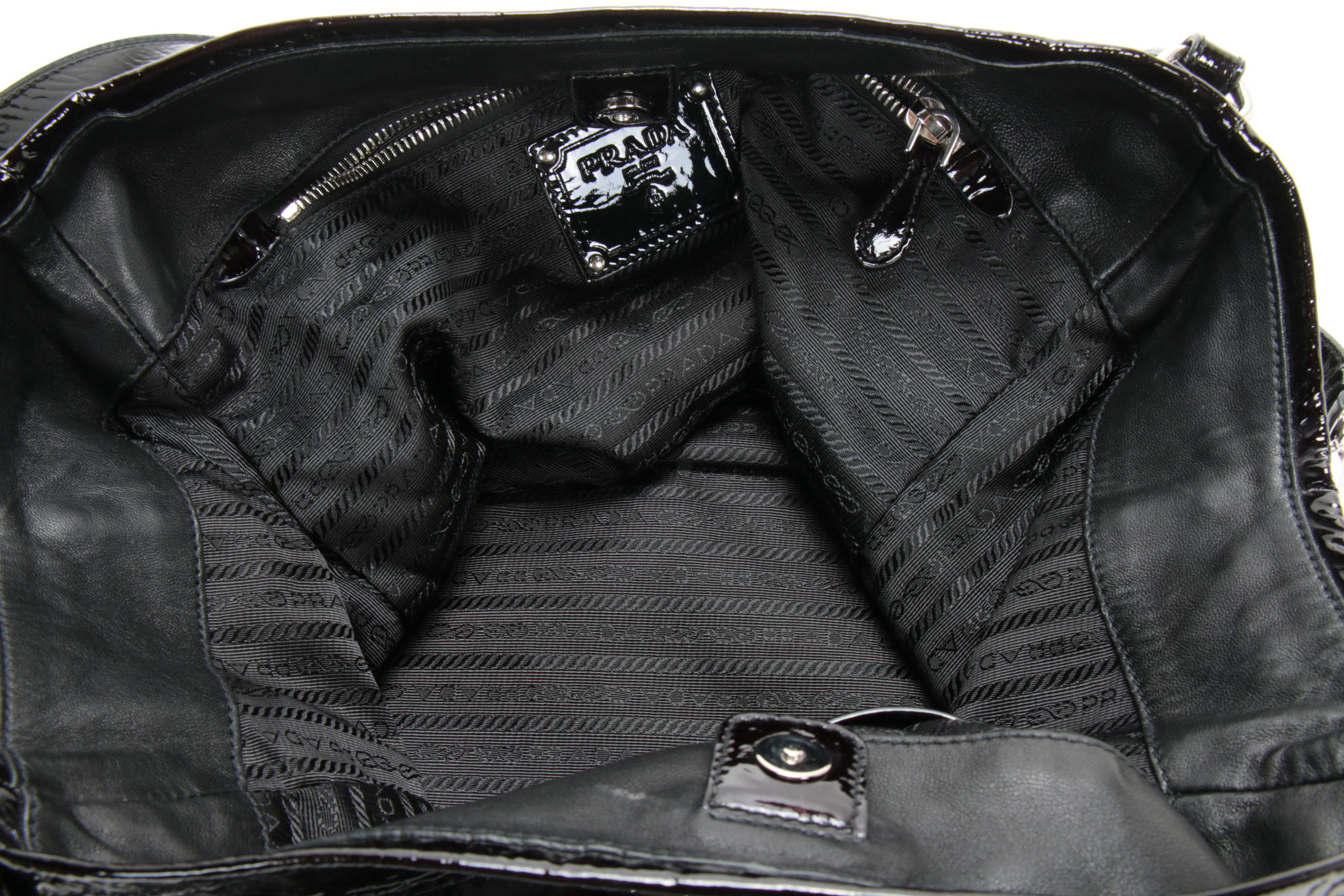 Prada Olive Ombré Patent Leather Two-Way Tote Bag