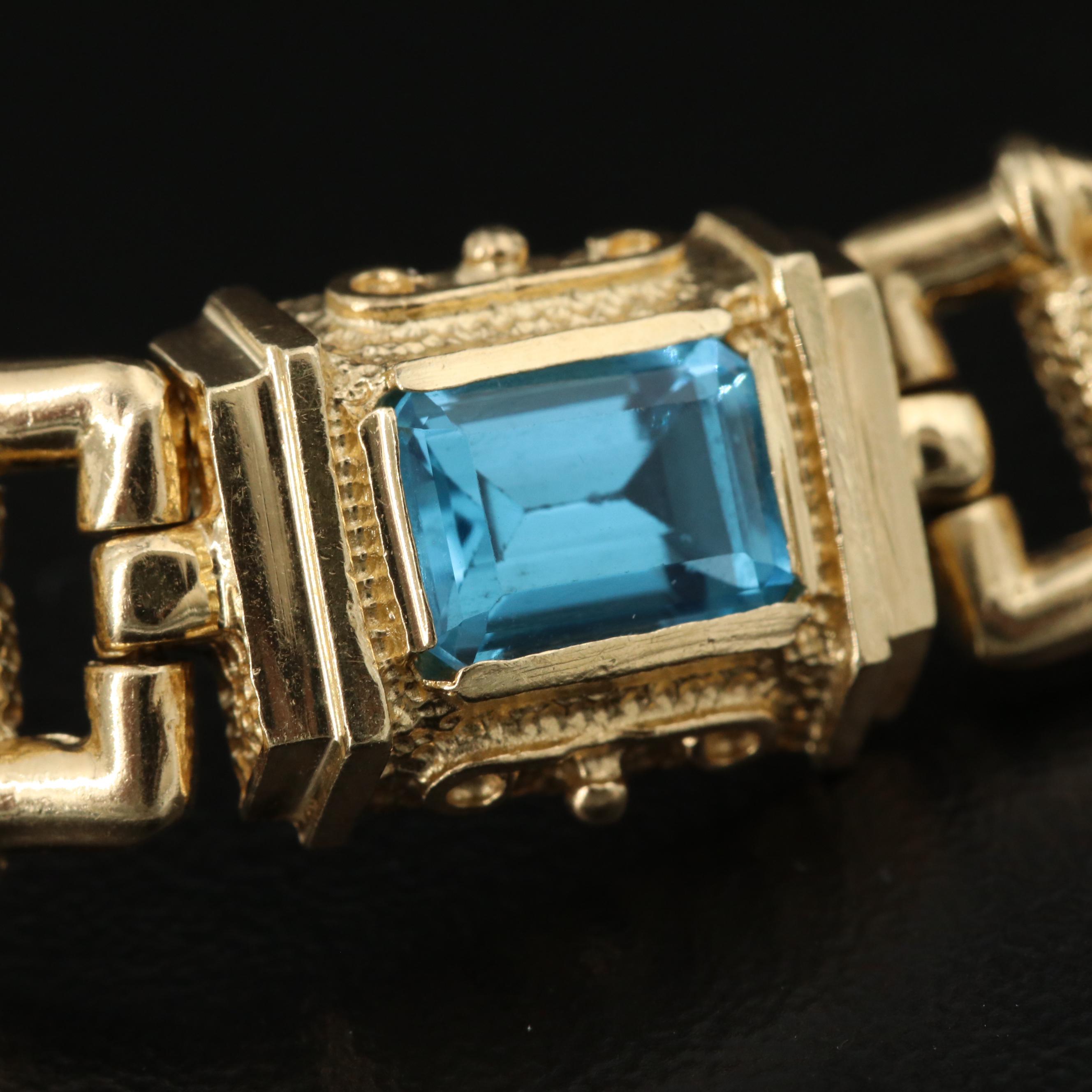 14K Bracelet with Garnet, Topaz, Amethyst, Citrine, Peridot